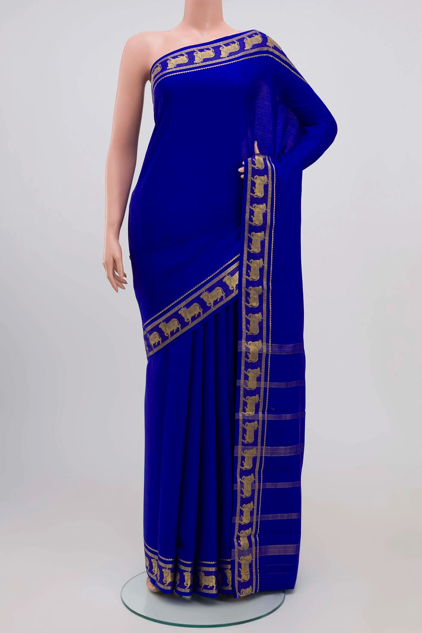 Royal Blue Mysore Crepe Saree