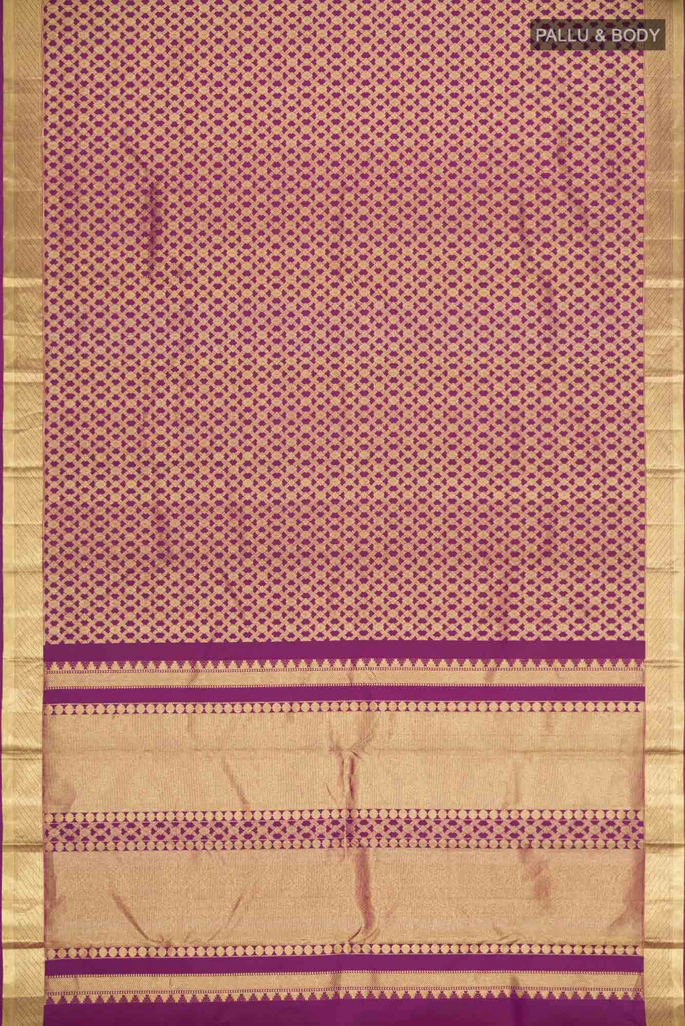 Rudrani-Purple Kanchipuram Silk Saree - Image 6