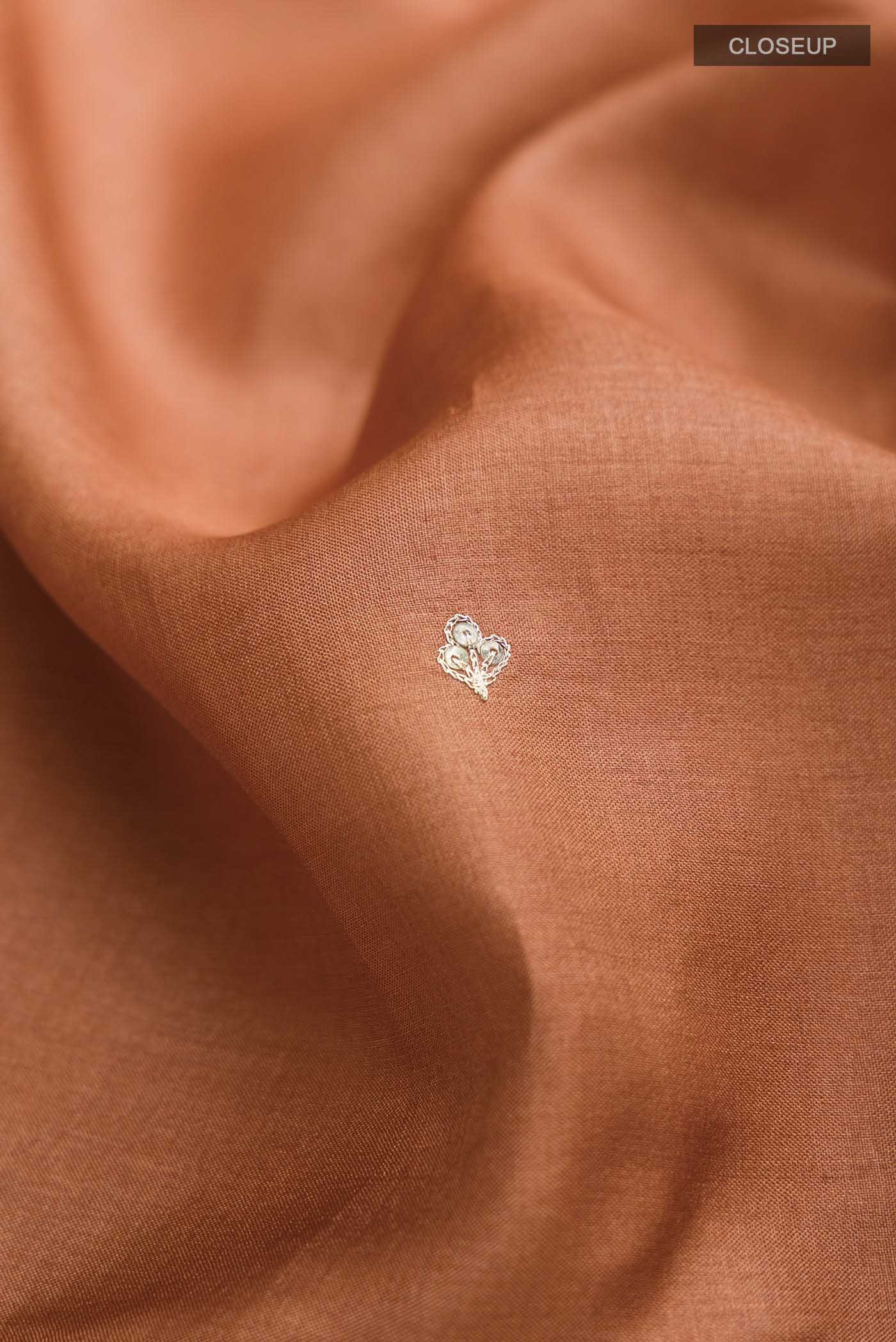 Rust Bhagalpuri Tussar Silk Saree - Image 2