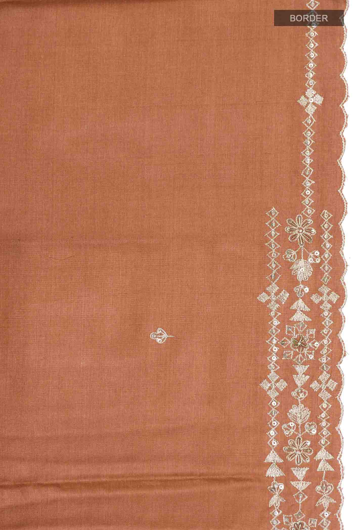 Rust Bhagalpuri Tussar Silk Saree - Image 3
