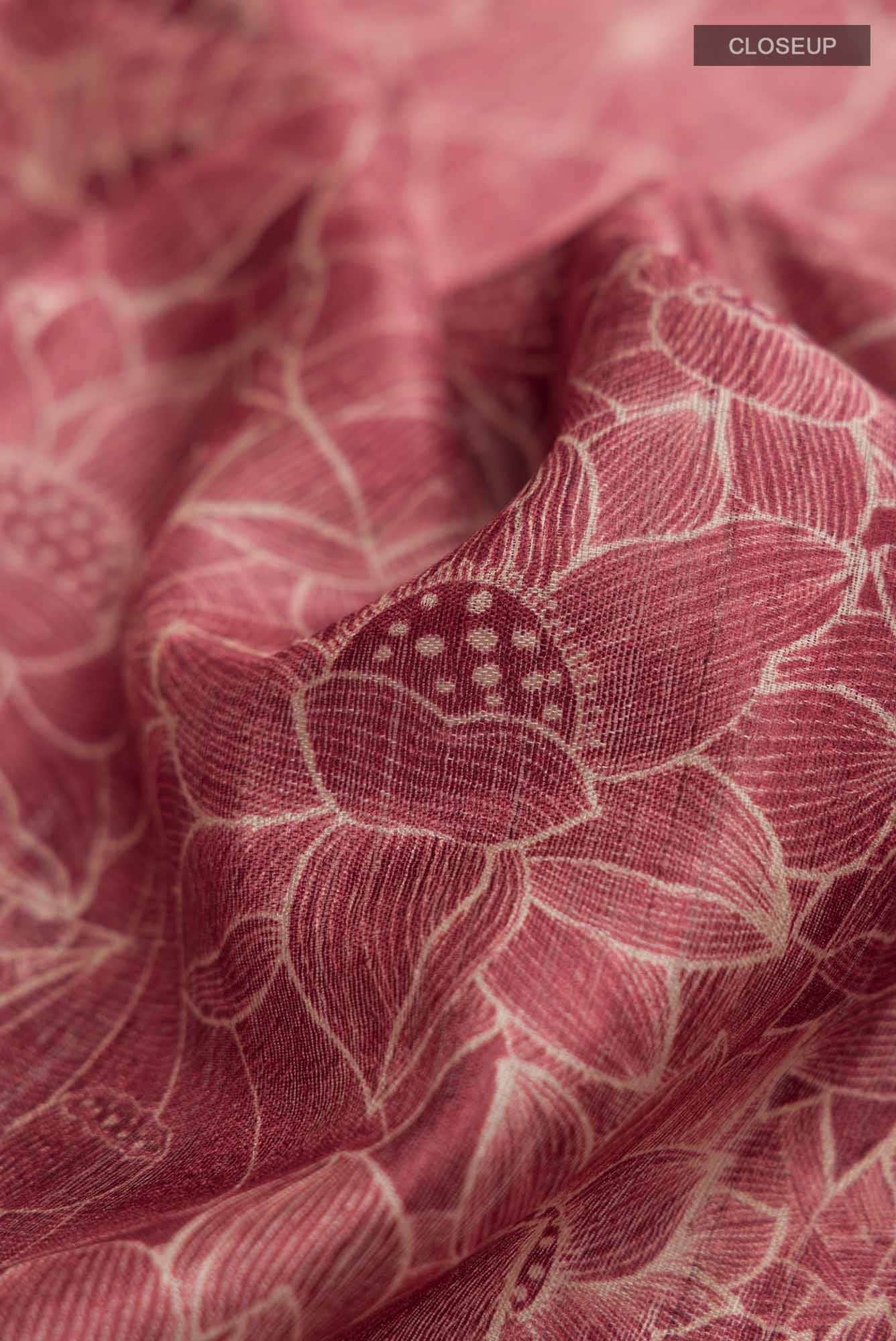 Rust Bhagalpuri Tussar Silk Saree - Image 2