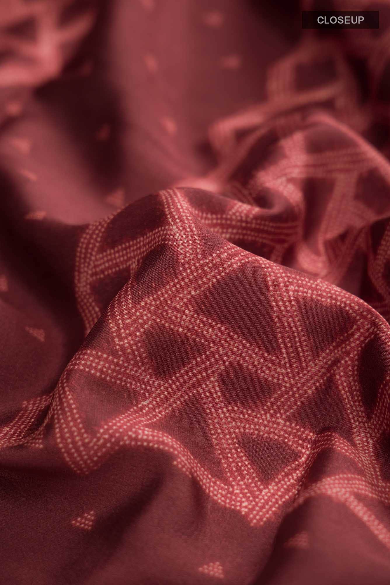 Rust Crepe Saree - Image 3