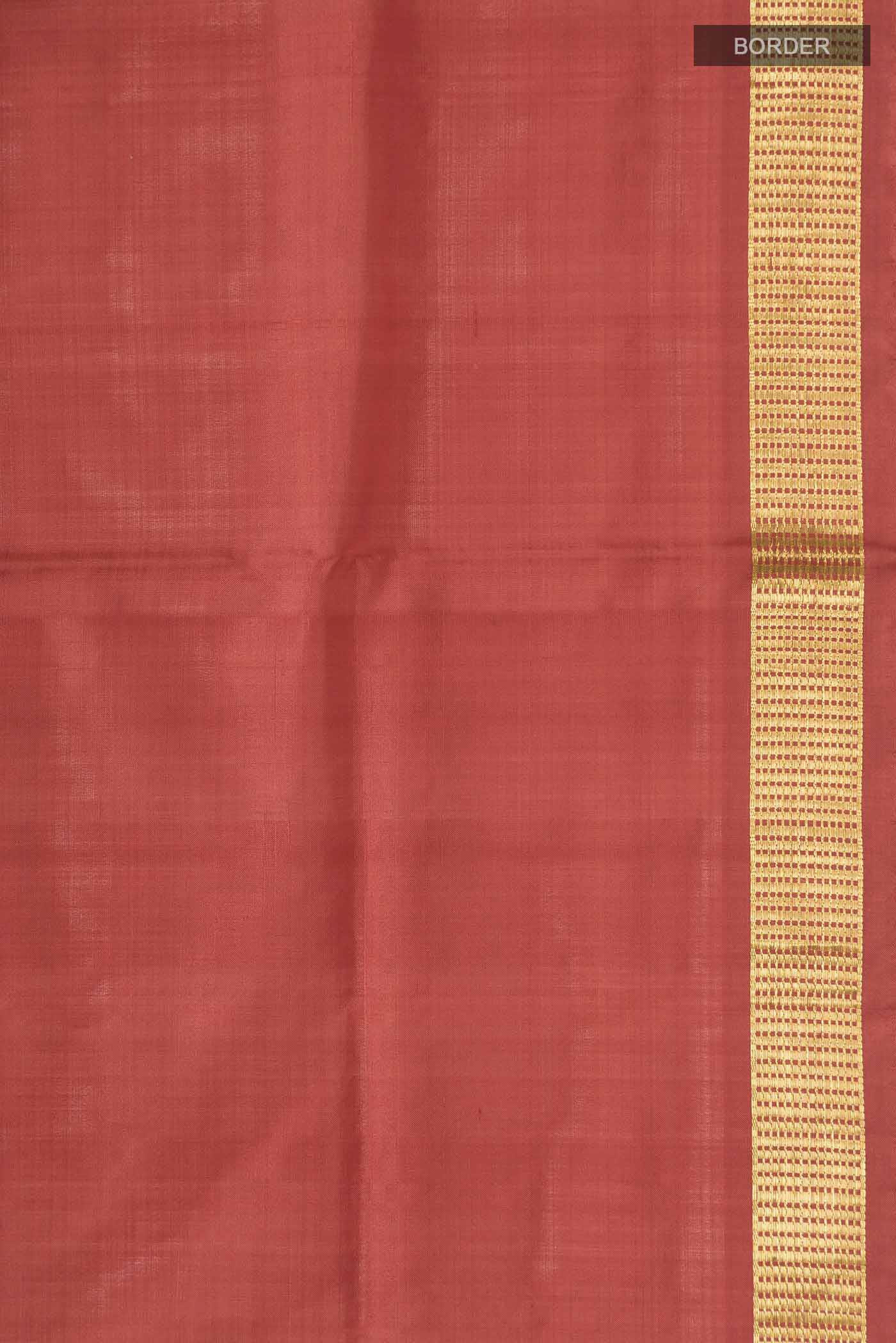 Rust Kanjivaram Silk Nine Yards Saree - Image 3