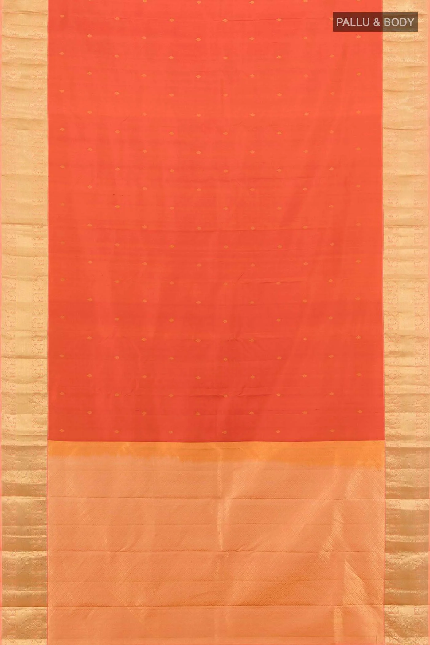 Rust Kanchipuram Silk Saree - Image 5