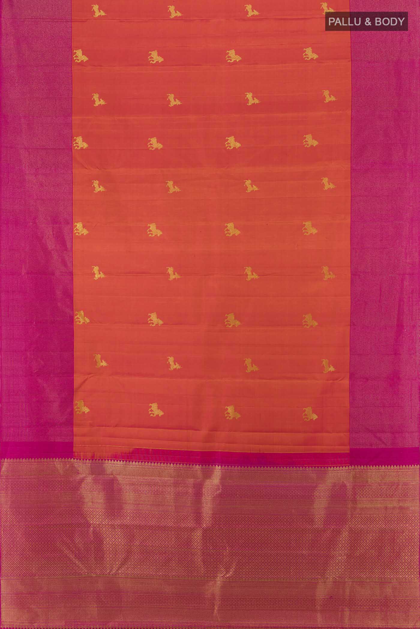 Rust Kanjivaram Silk Saree - Image 5