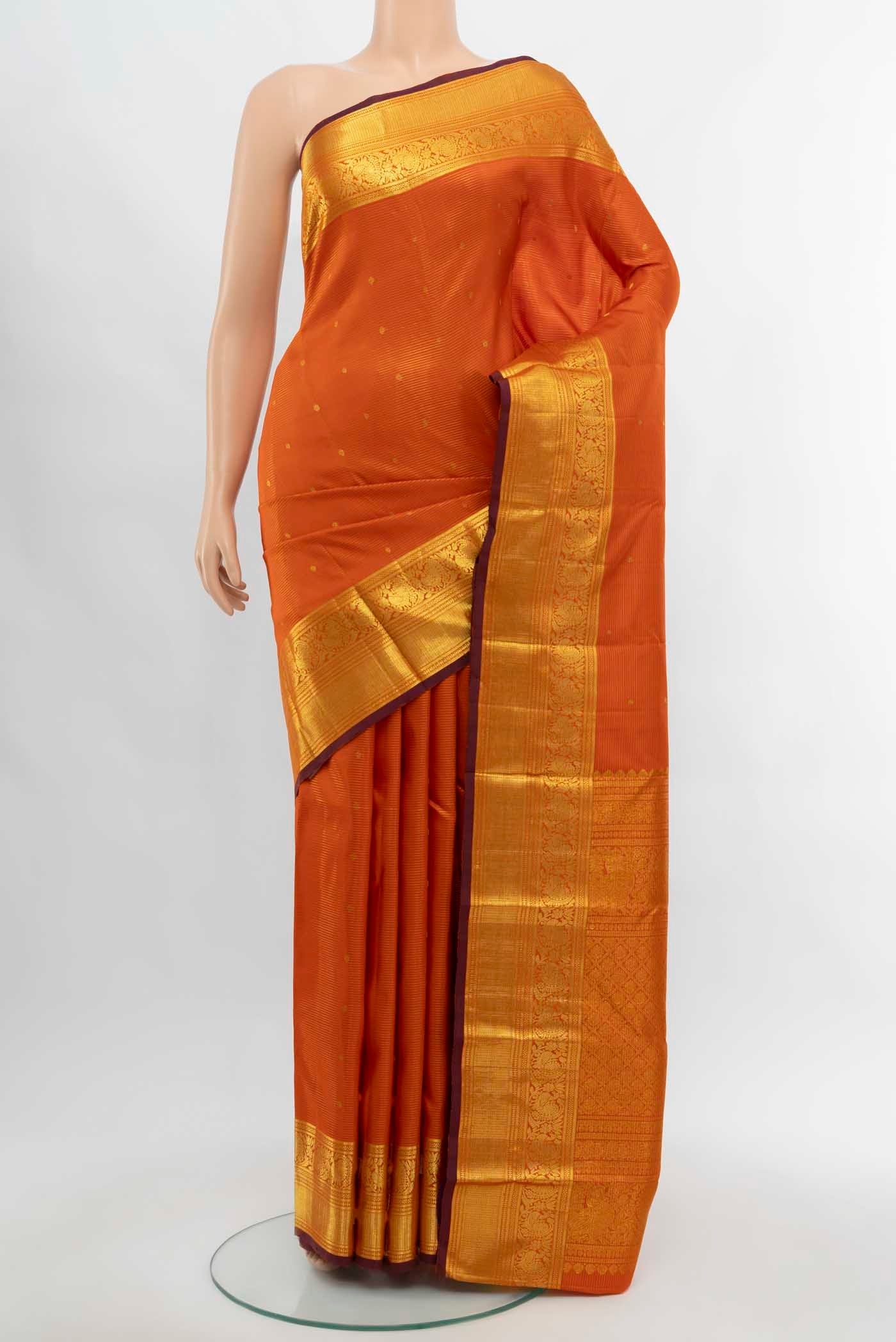 Orange Kanjivaram Silk Saree
