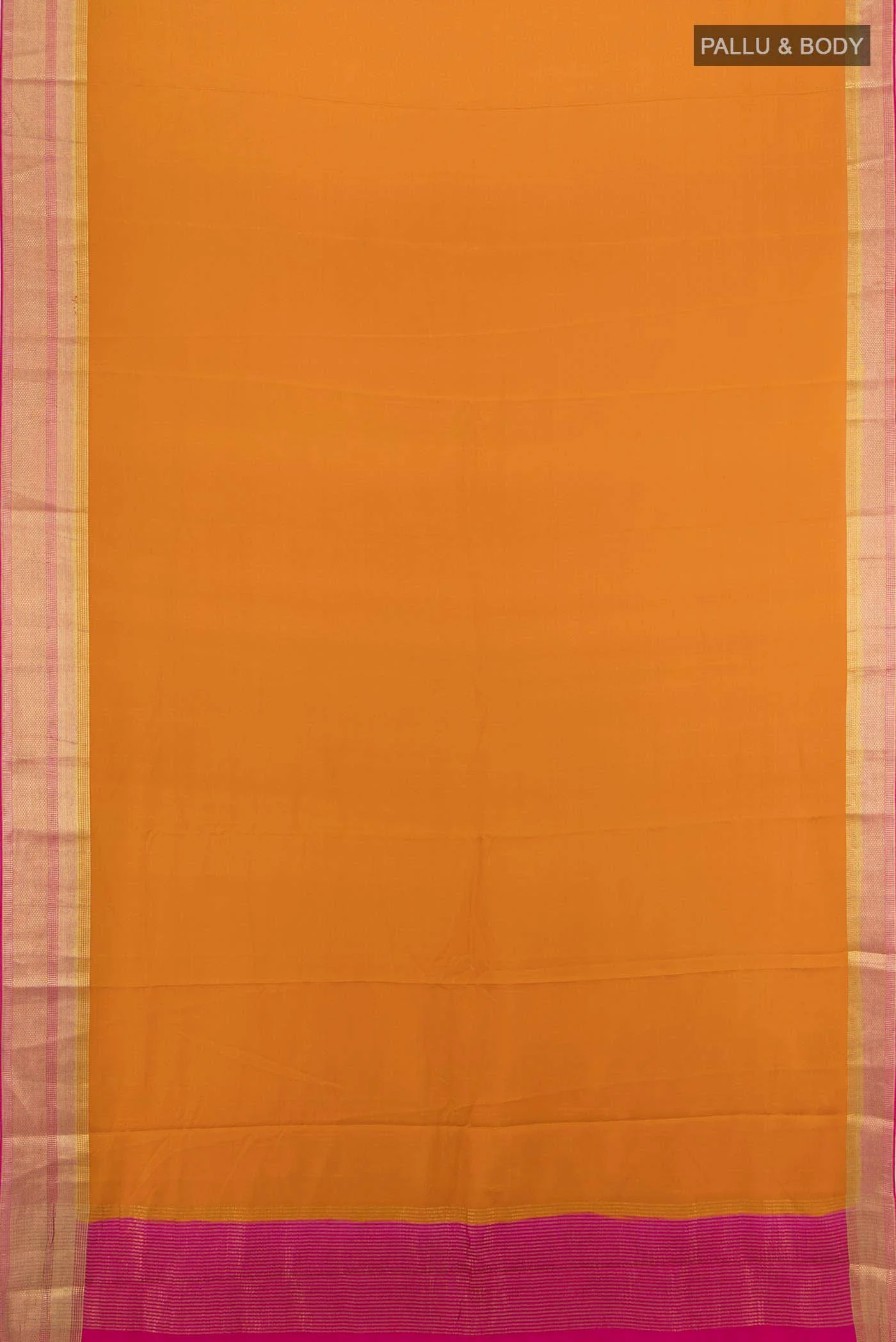 Mustard Mysore Crepe Saree - Image 5