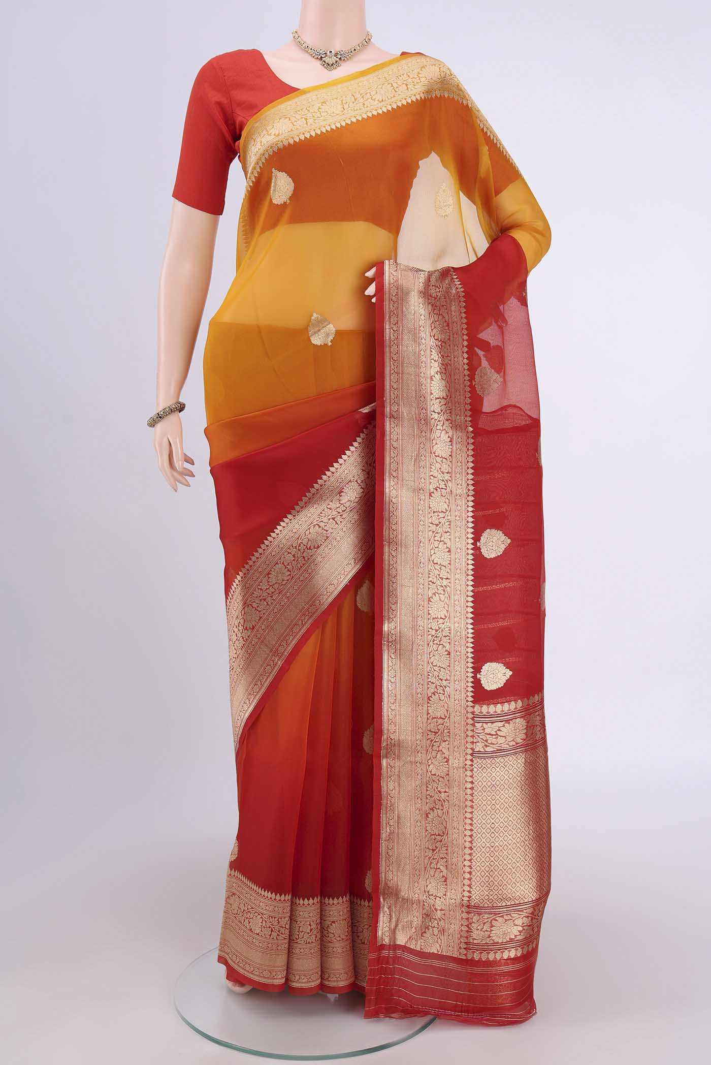 Multi Color Banarasi Kora Silk Saree