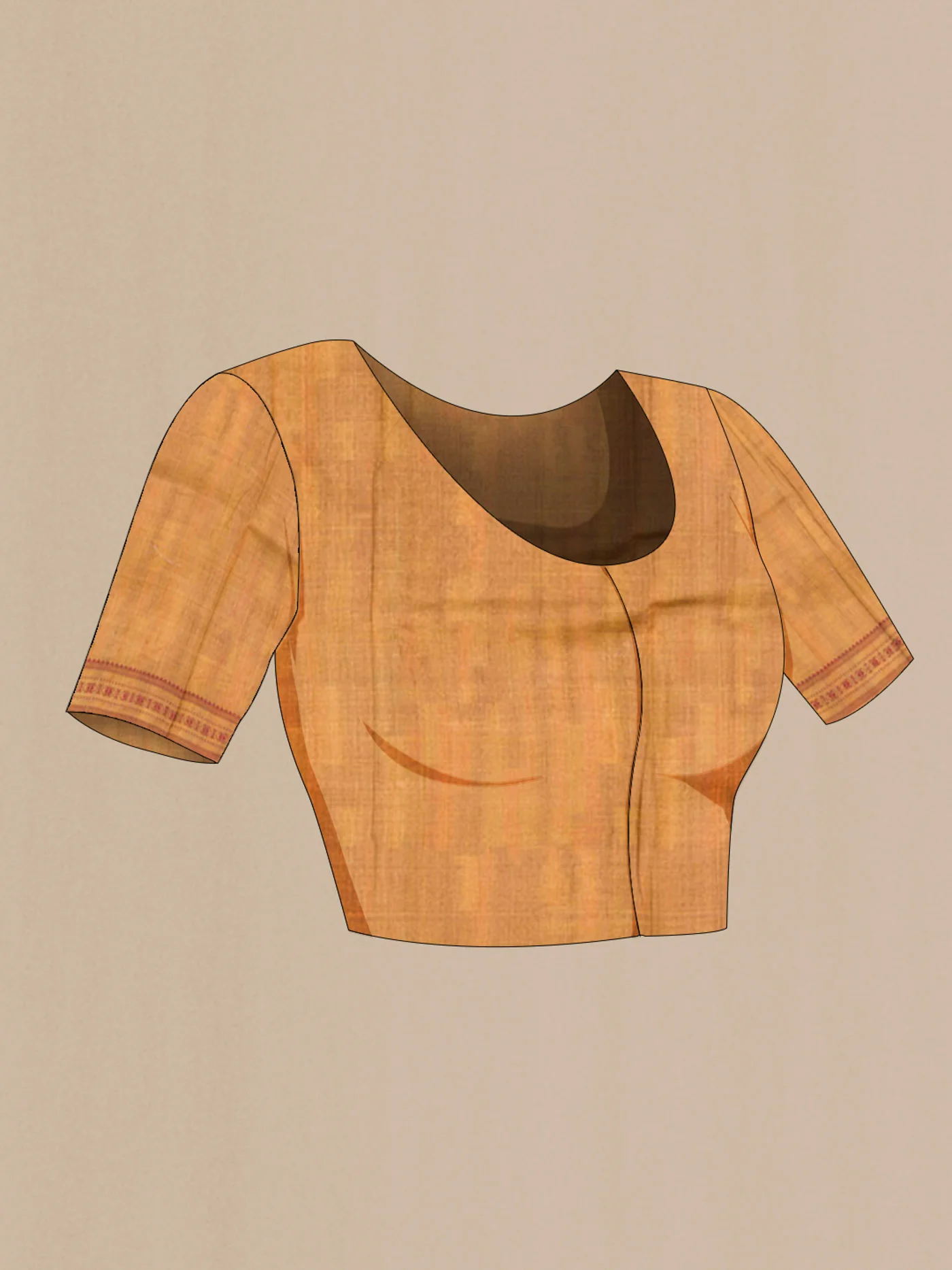 Rust Tussar Silk Saree - Image 4