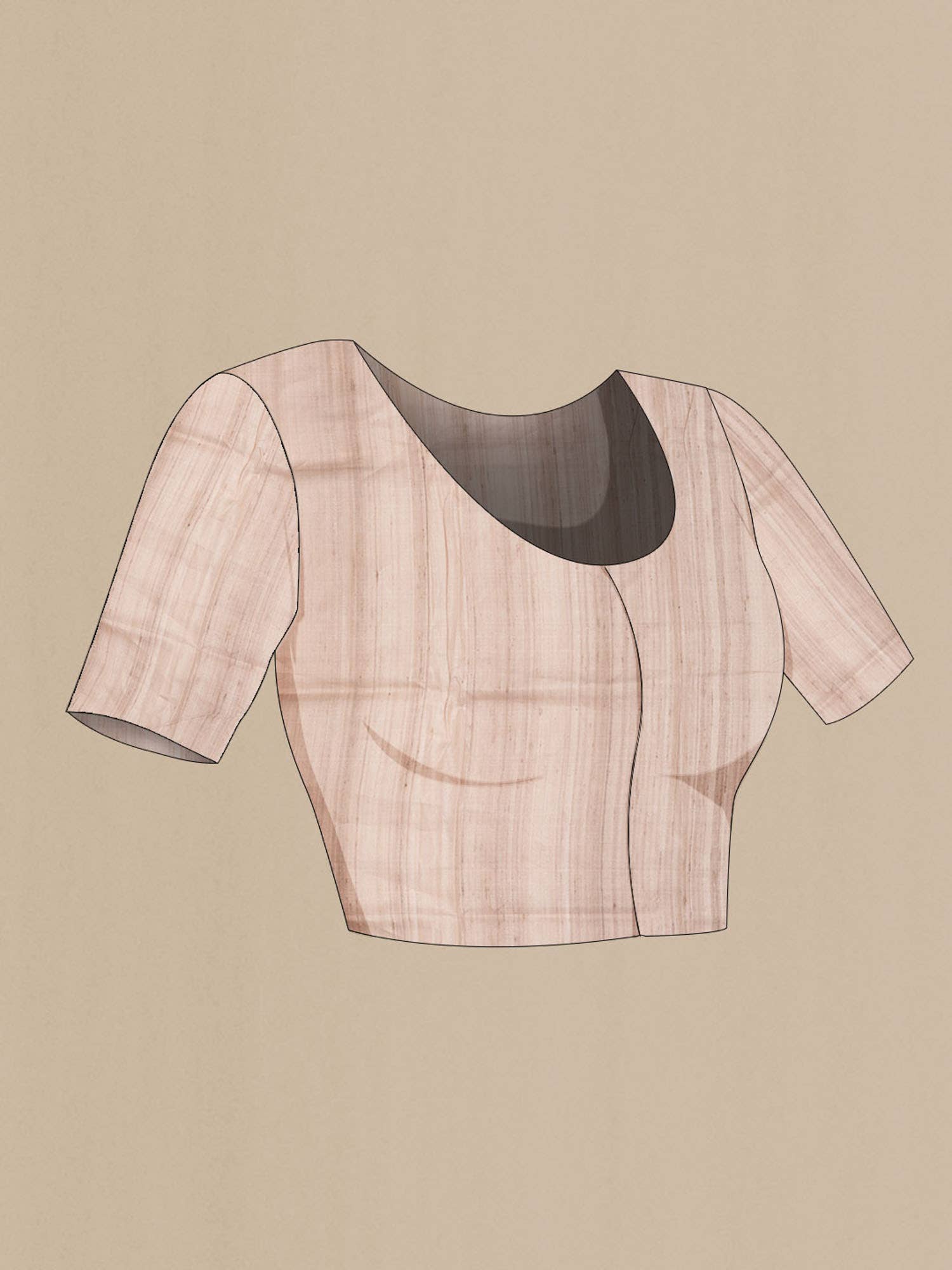 Rust Tussar Silk Saree - Image 5