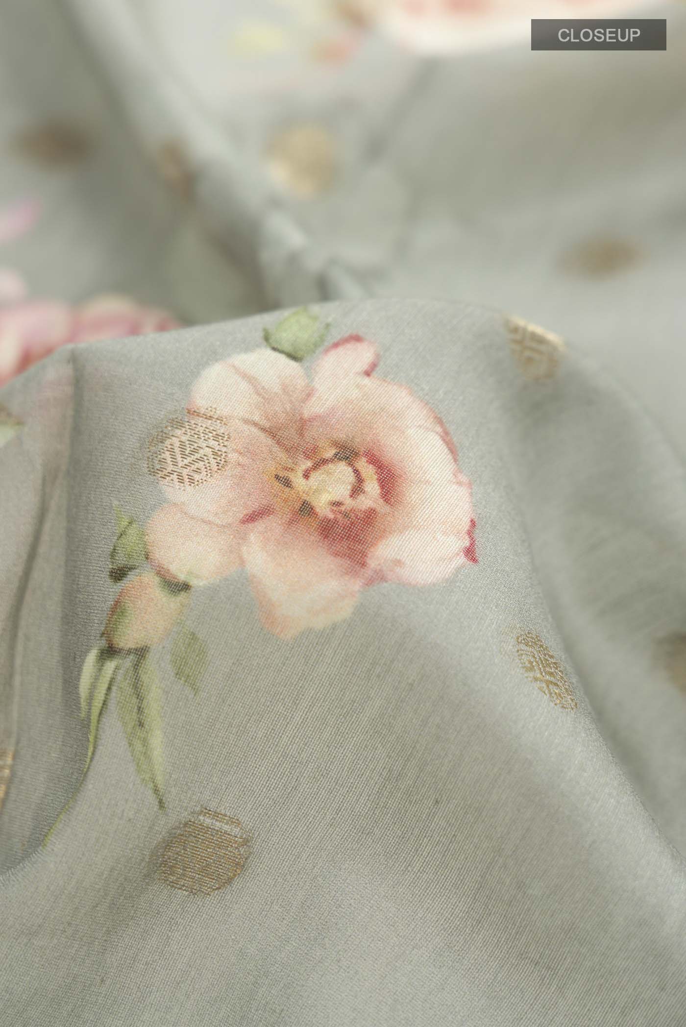 Sage Green Silk Cotton Saree - Image 2