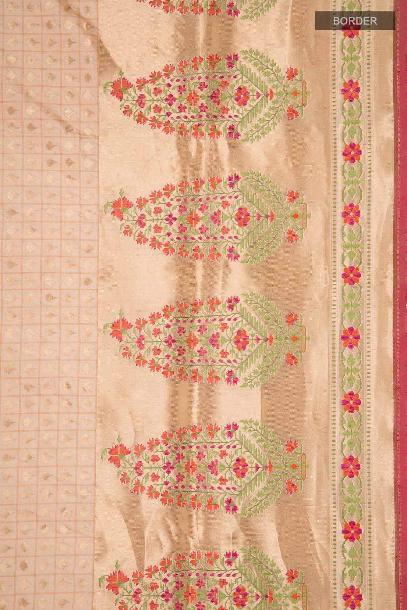 Sandal Banarasi Silk Saree - Image 11