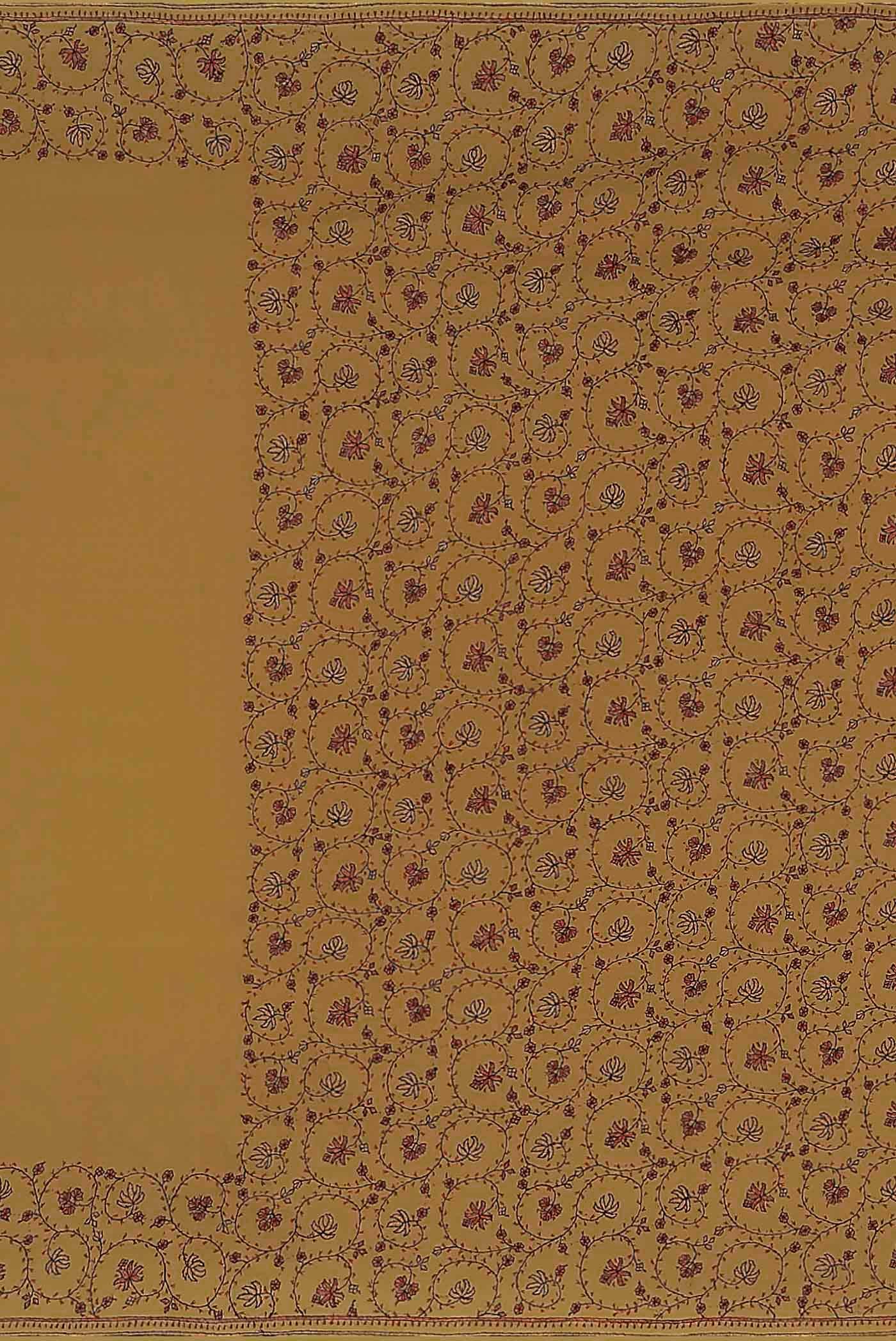 Sandal Crepe Saree - Image 5