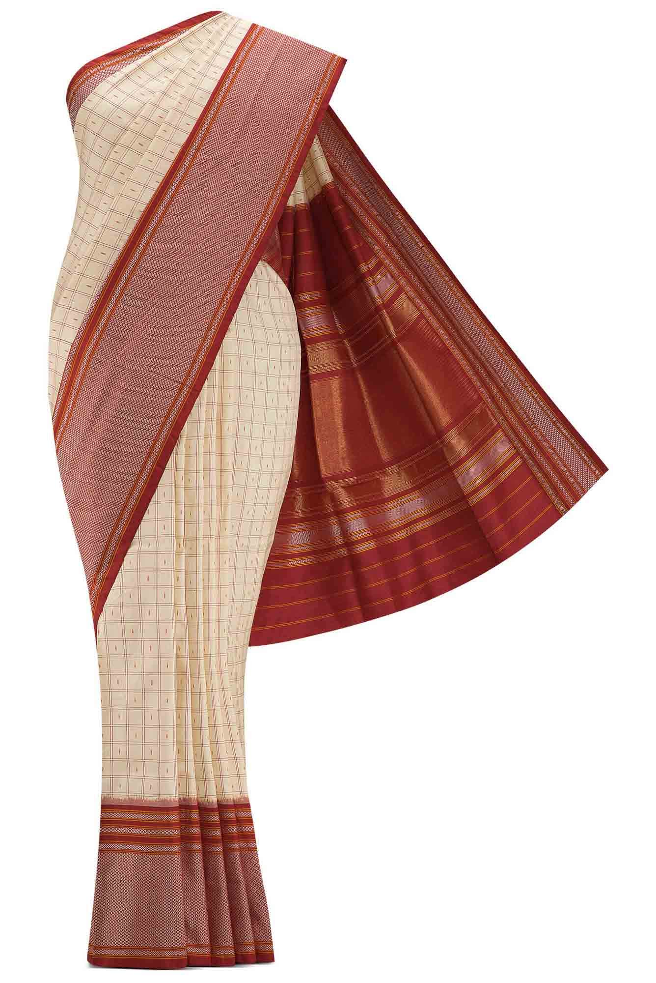 Sandal Dual Tone Double Ikat Saree