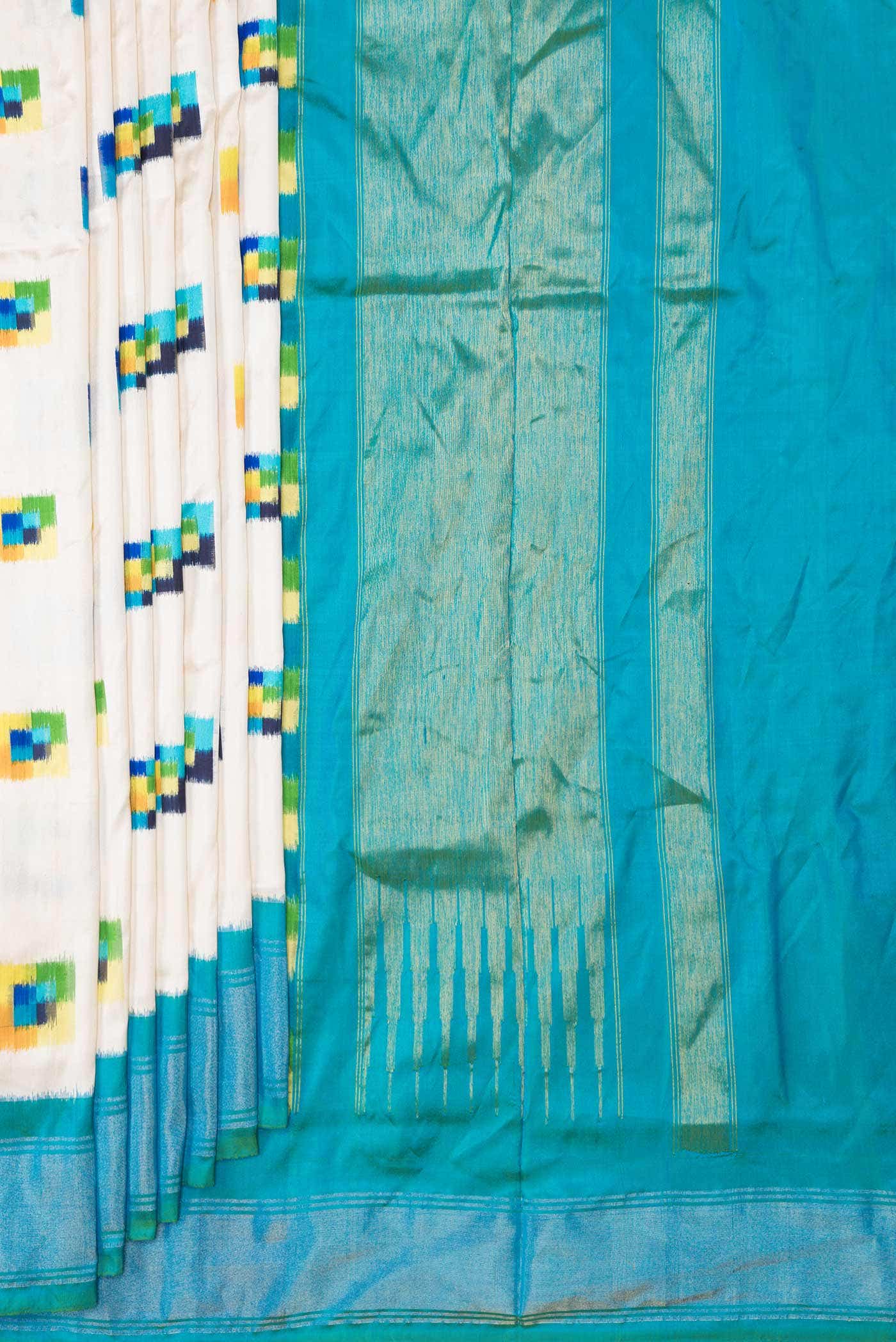 Sandal Dual Tone Double Ikat Saree - Image 2