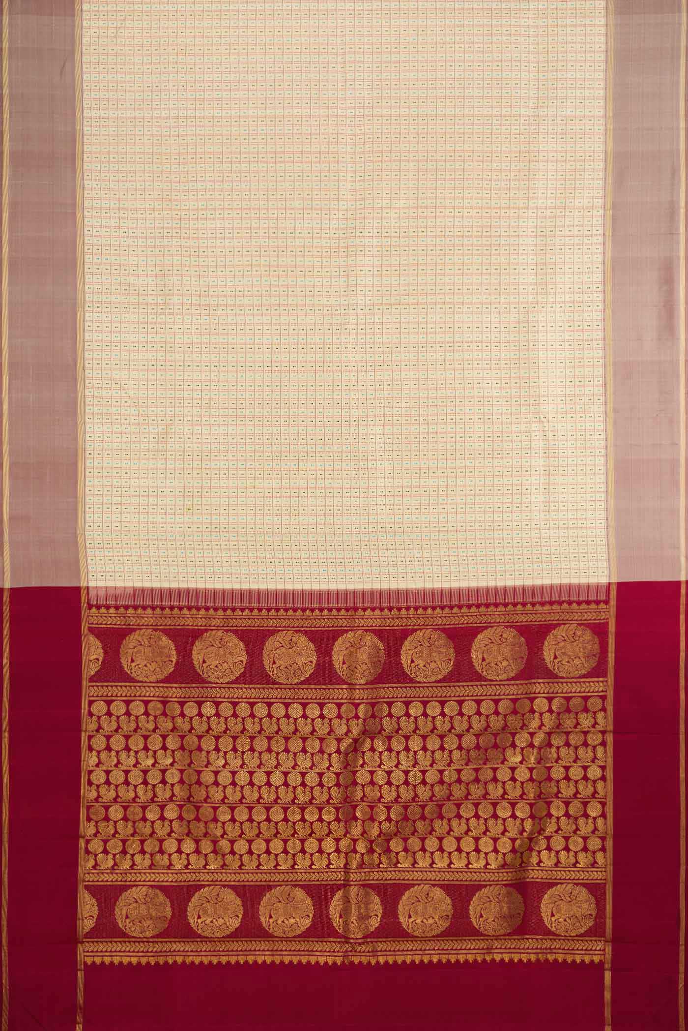 Sandal Kanchipuram Silk Saree - Image 6
