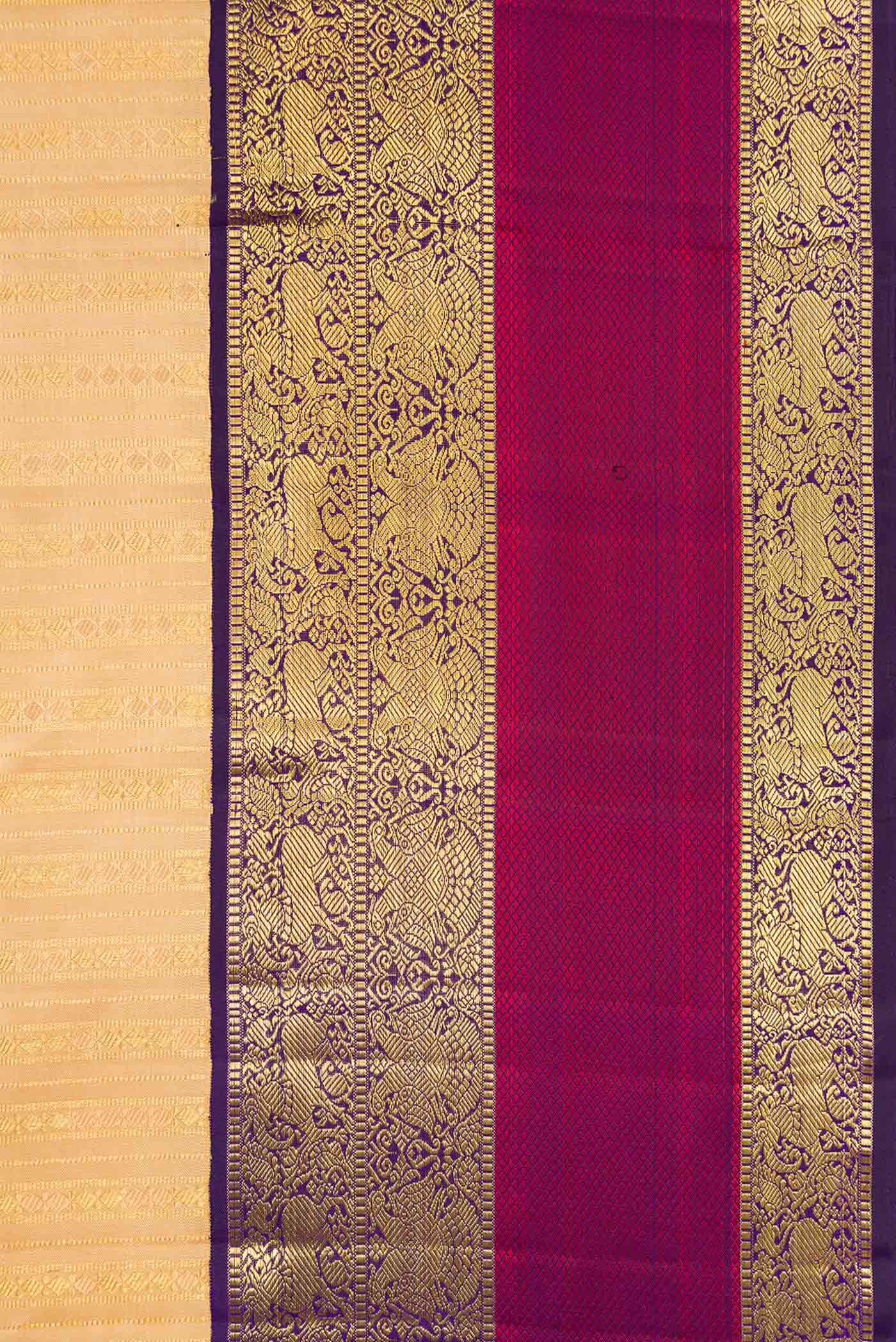 Sandal Kanchipuram Silk Saree - Image 3