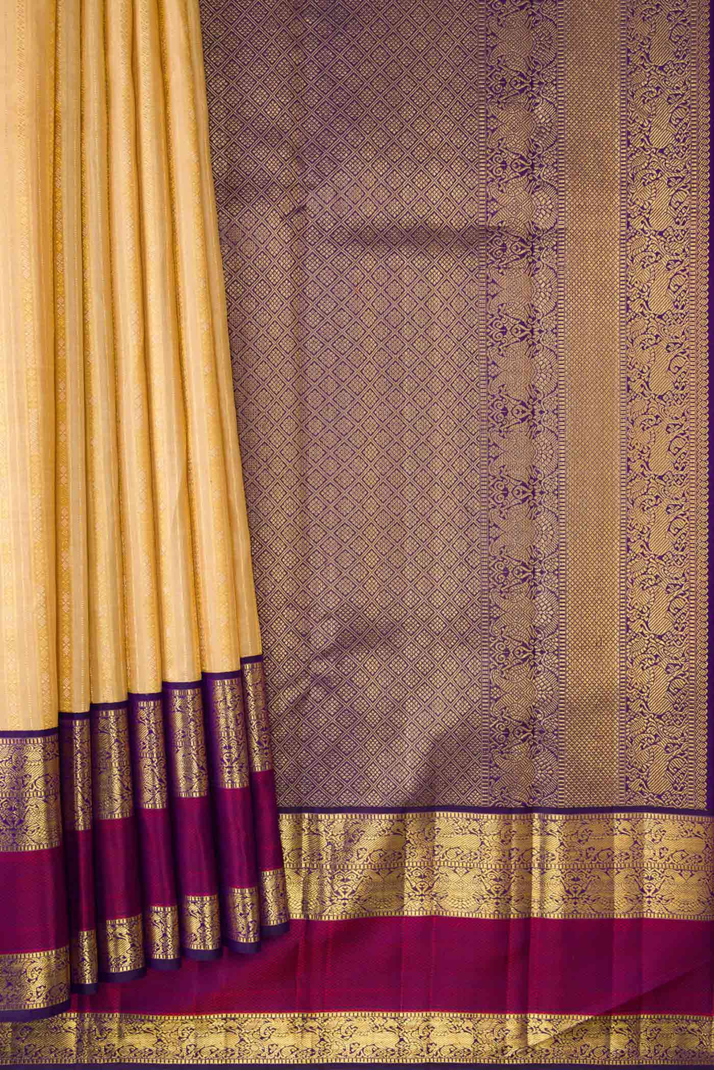 Sandal Kanchipuram Silk Saree - Image 4