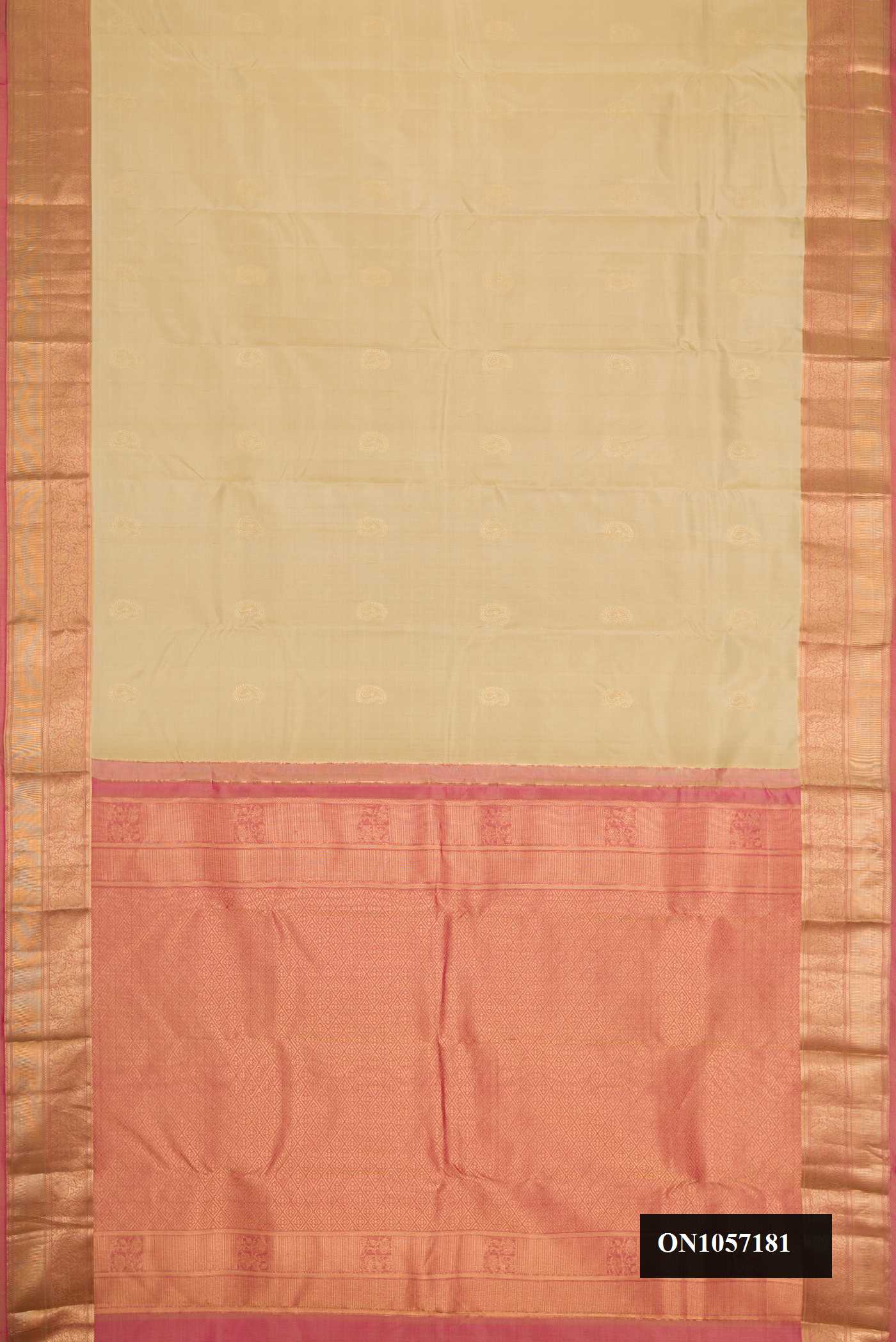 Sandal Dual Tone Kanchipuram Silk Saree