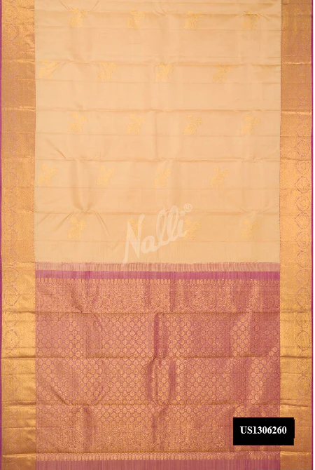 Sandal Dual Tone Kanchipuram Silk Saree