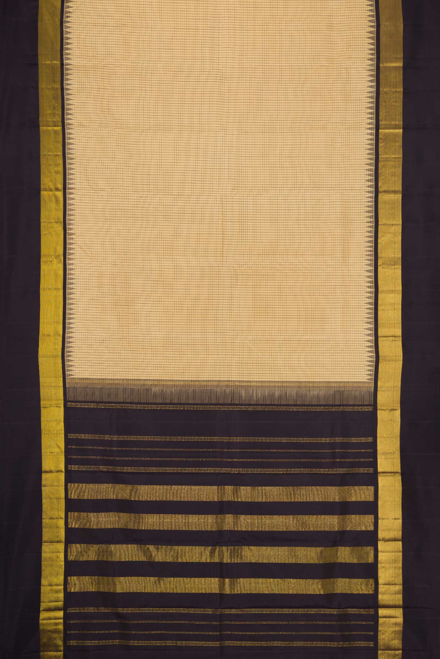 Sandal Dual Tone Kanjivaram Silk Saree - Image 6
