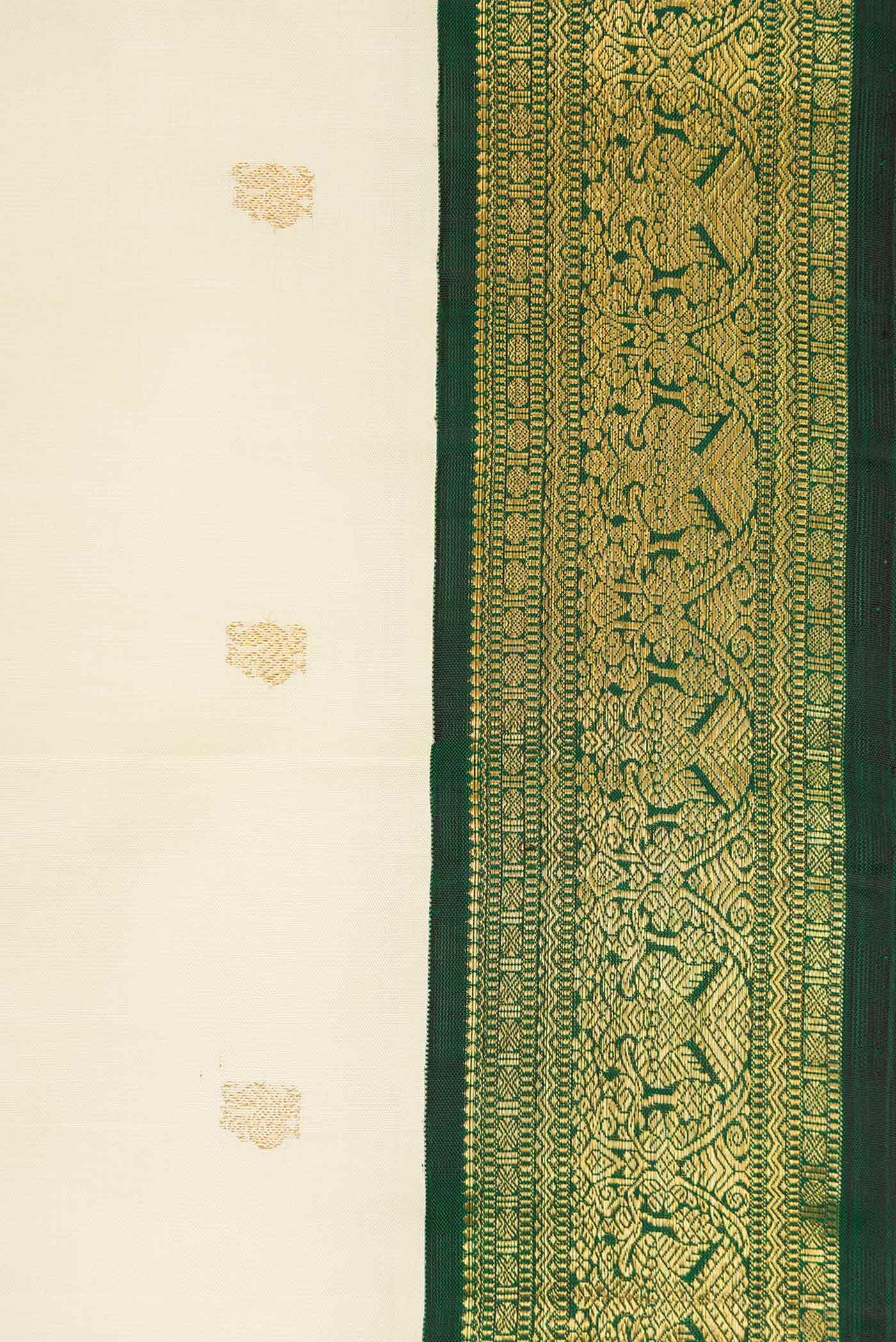 Sandal Dual Tone Kanjivaram Silk Saree - Image 3