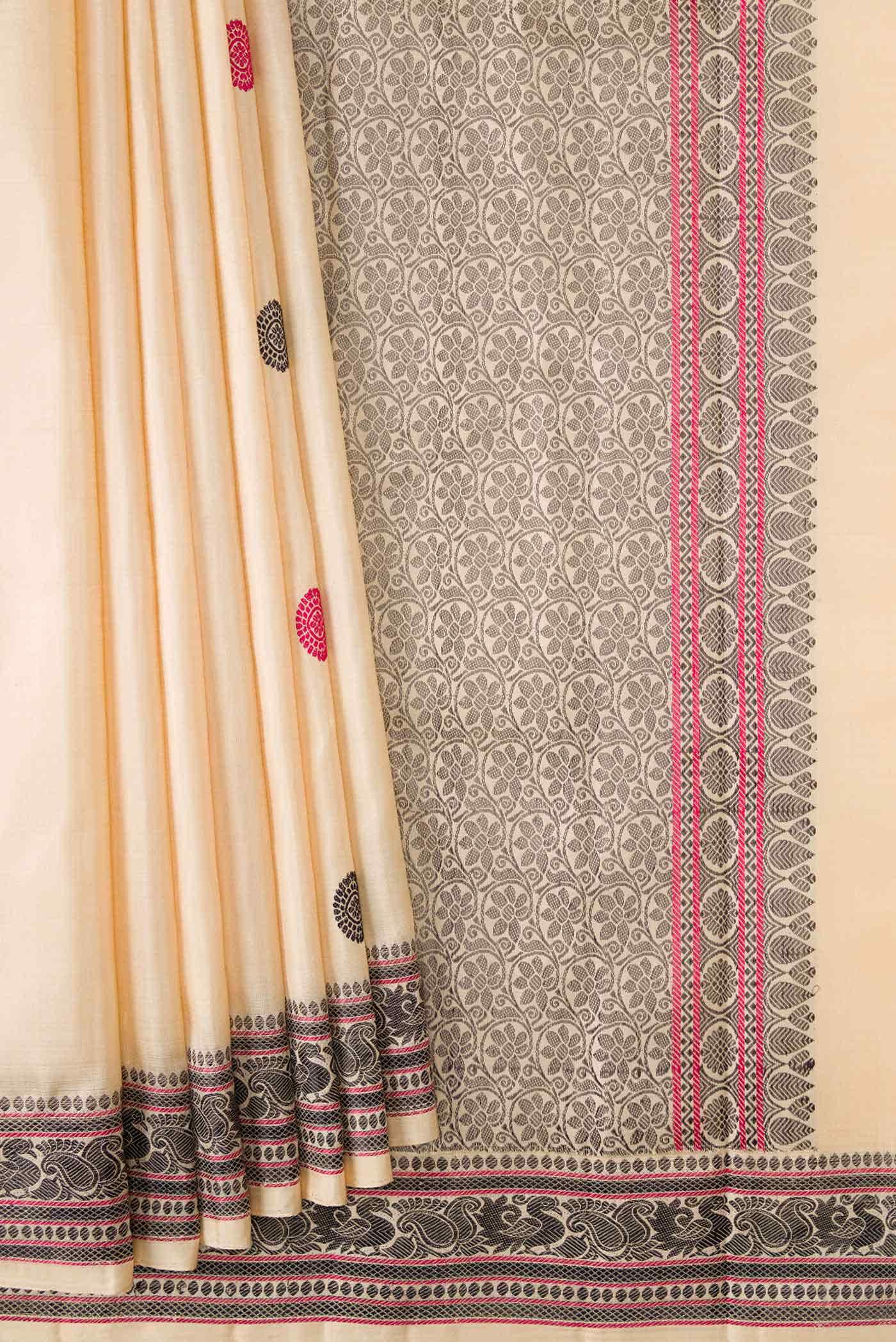 Sandal Dual Tone Kanjivaram Silk Saree - Image 2