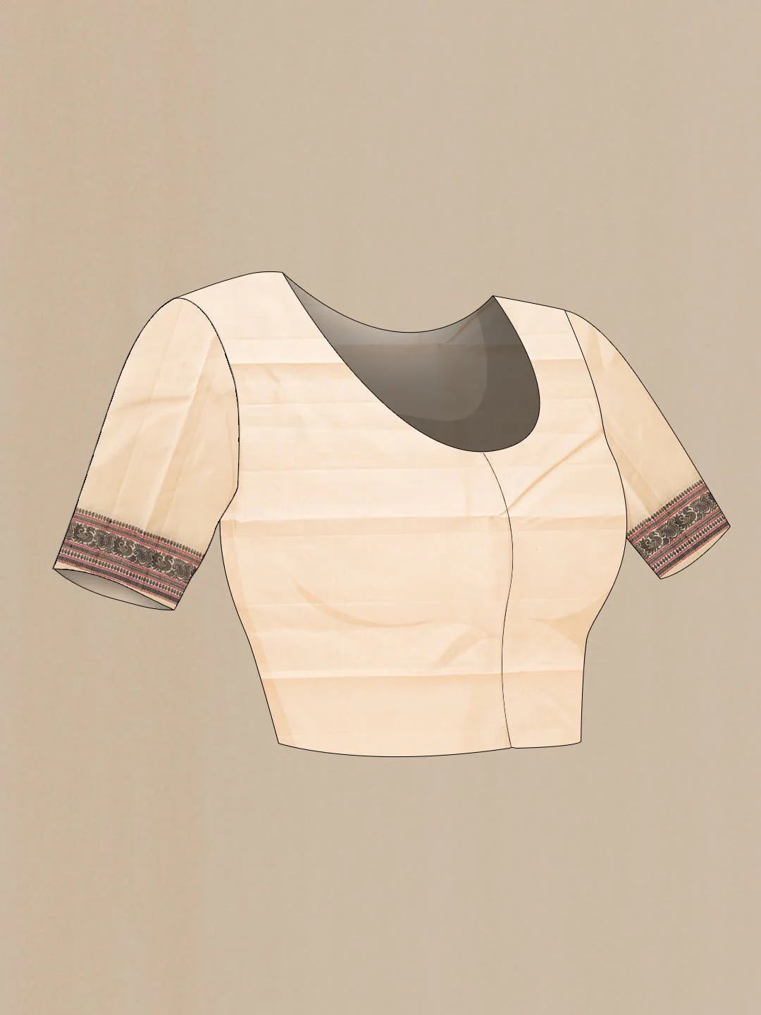 Sandal Dual Tone Kanjivaram Silk Saree - Image 6