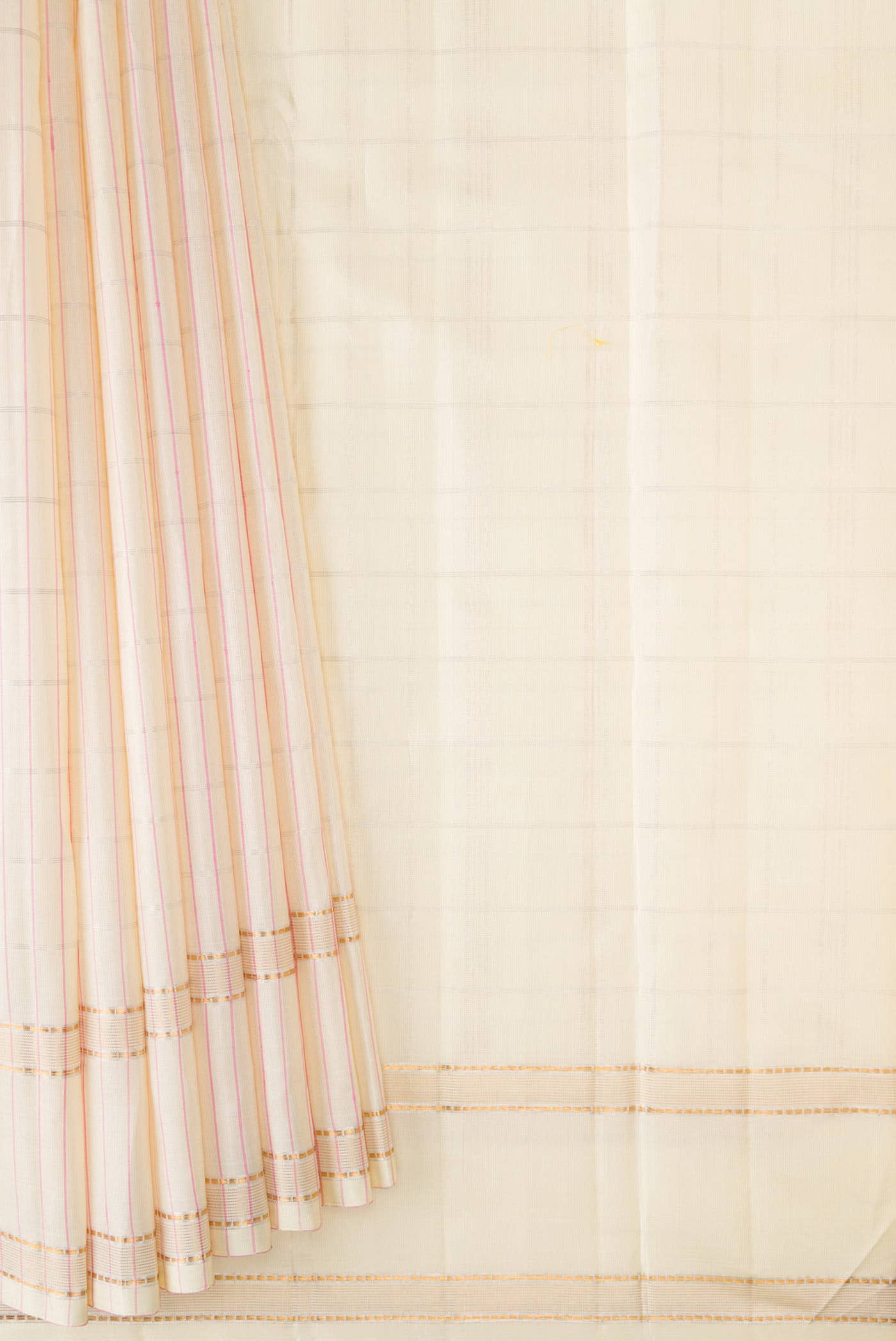 Pure Silk Pure Zari Sandal Dual Tone Kanchipuram Saree - Image 2