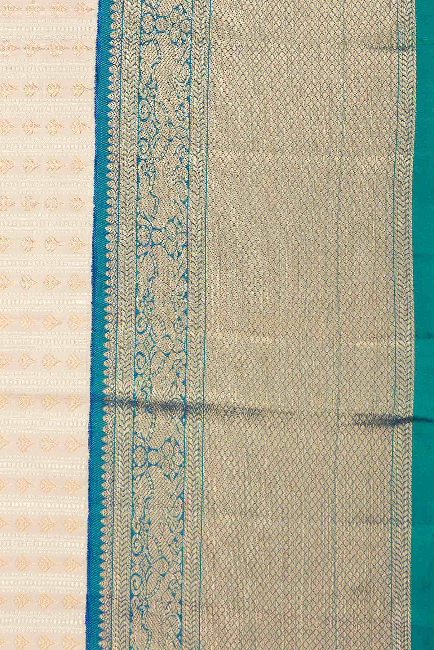 Sandal Dual Tone Kanchipuram Silk Saree - Image 6