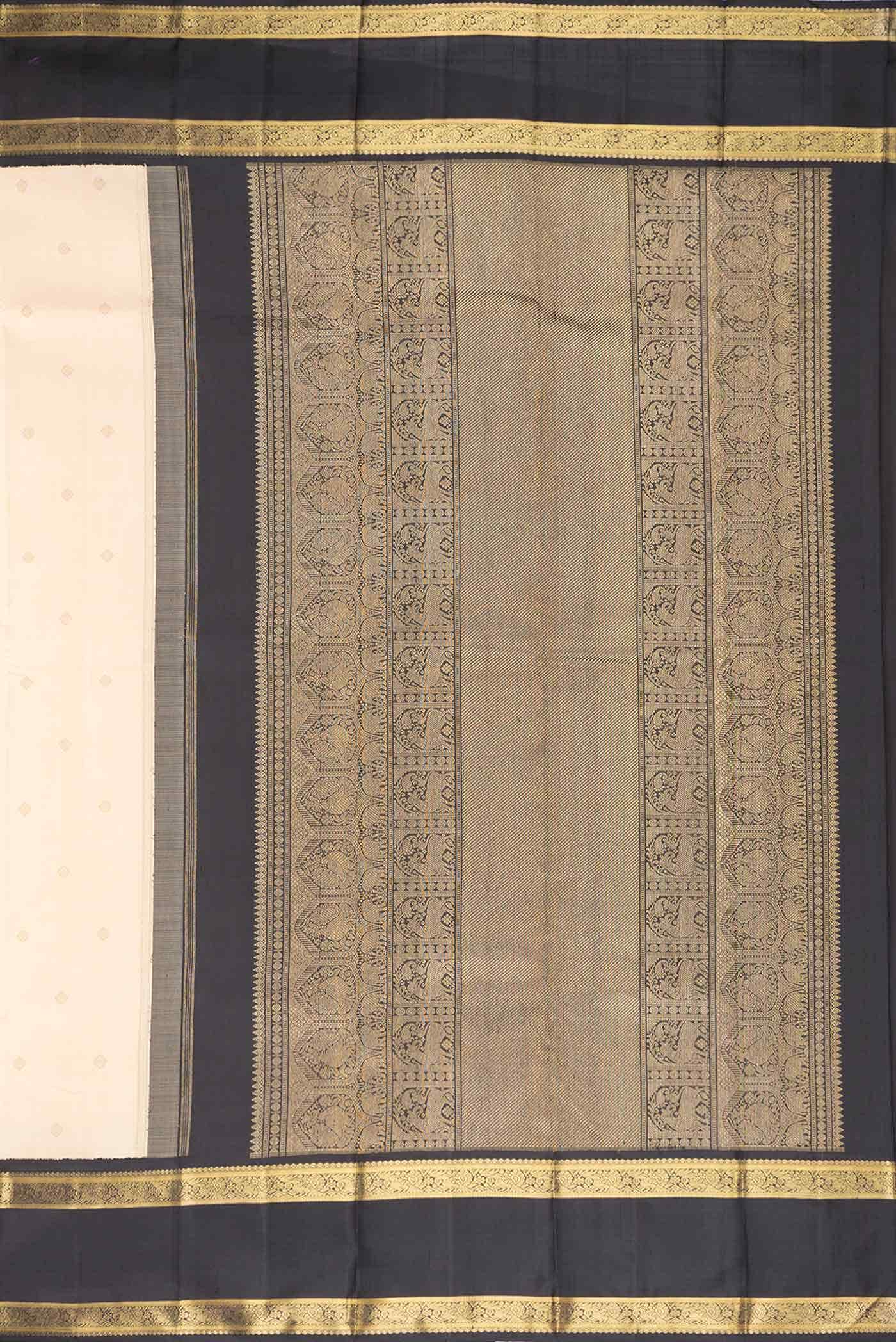 Pure Silk Pure Zari Sandal Dual Tone Kanchipuram Saree - Image 5