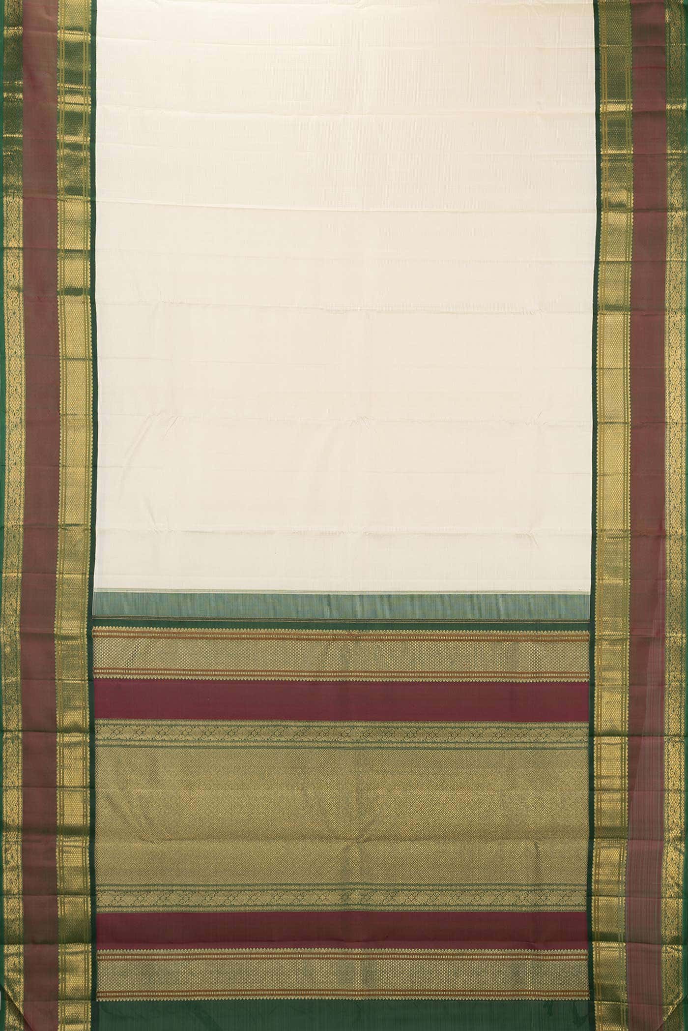 Pure Silk Pure Zari Sandal Dual Tone Kanjivaram Saree - Image 4
