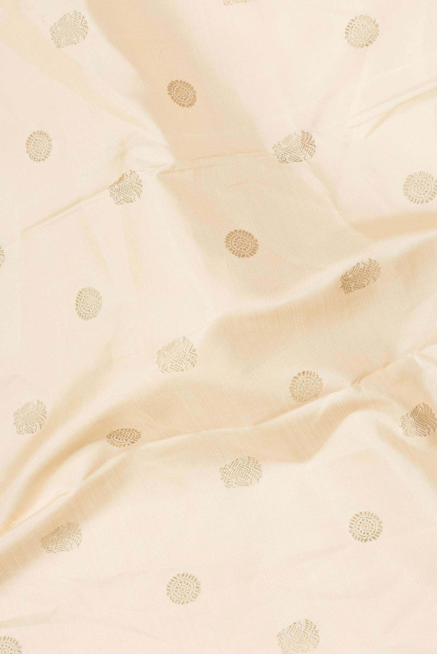 Pure Silk Pure Zari Sandal Dual Tone Kanchipuram Saree - Image 3