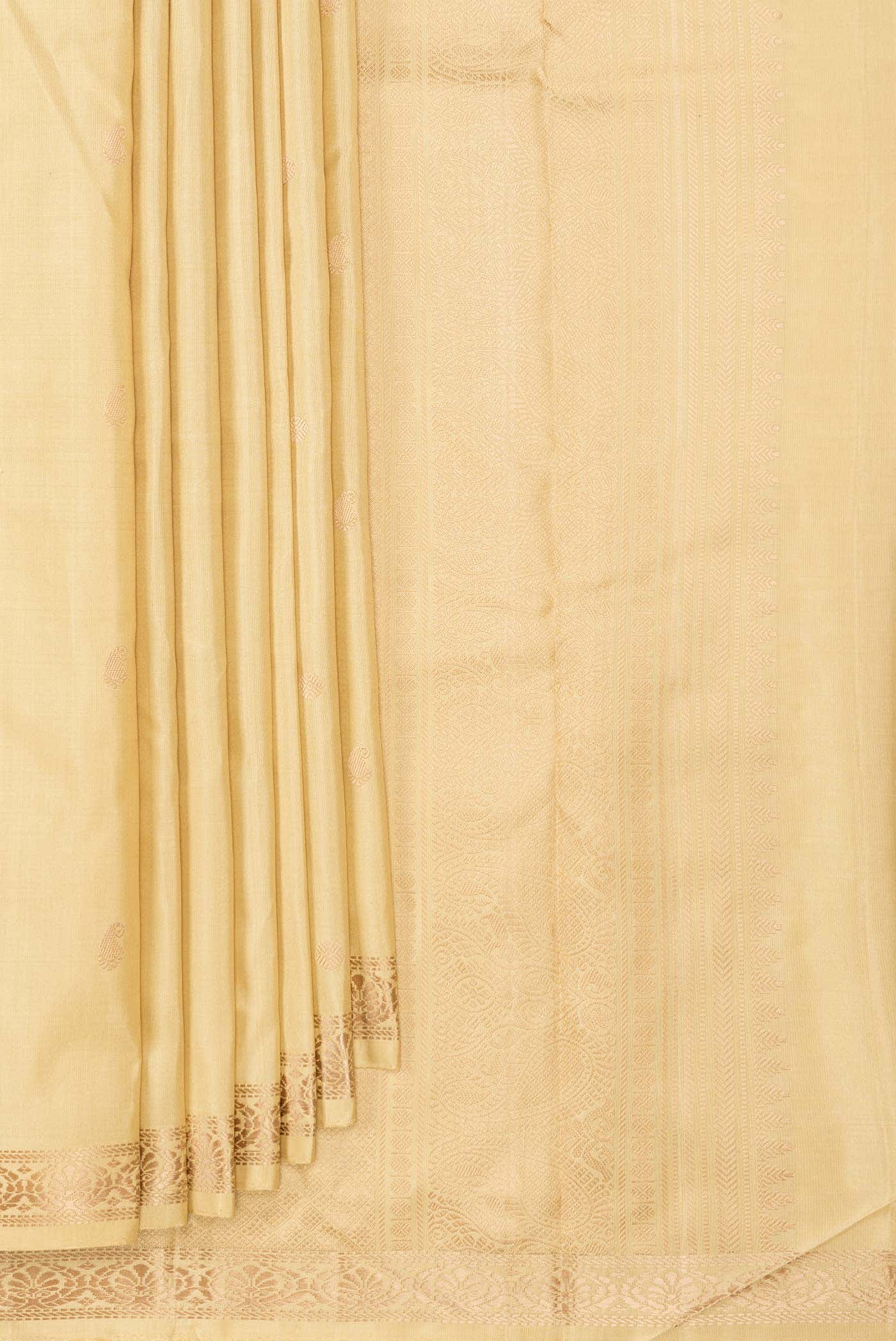Sandal Dual Tone Kanchipuram Silk Saree - Image 2