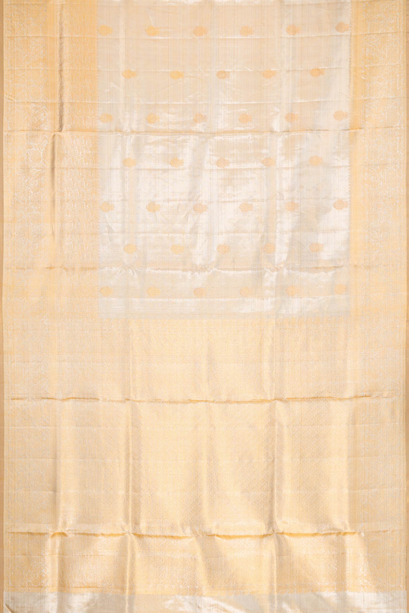 Sandal Dual Tone Kanjivaram Tissue Silk Saree - Image 6