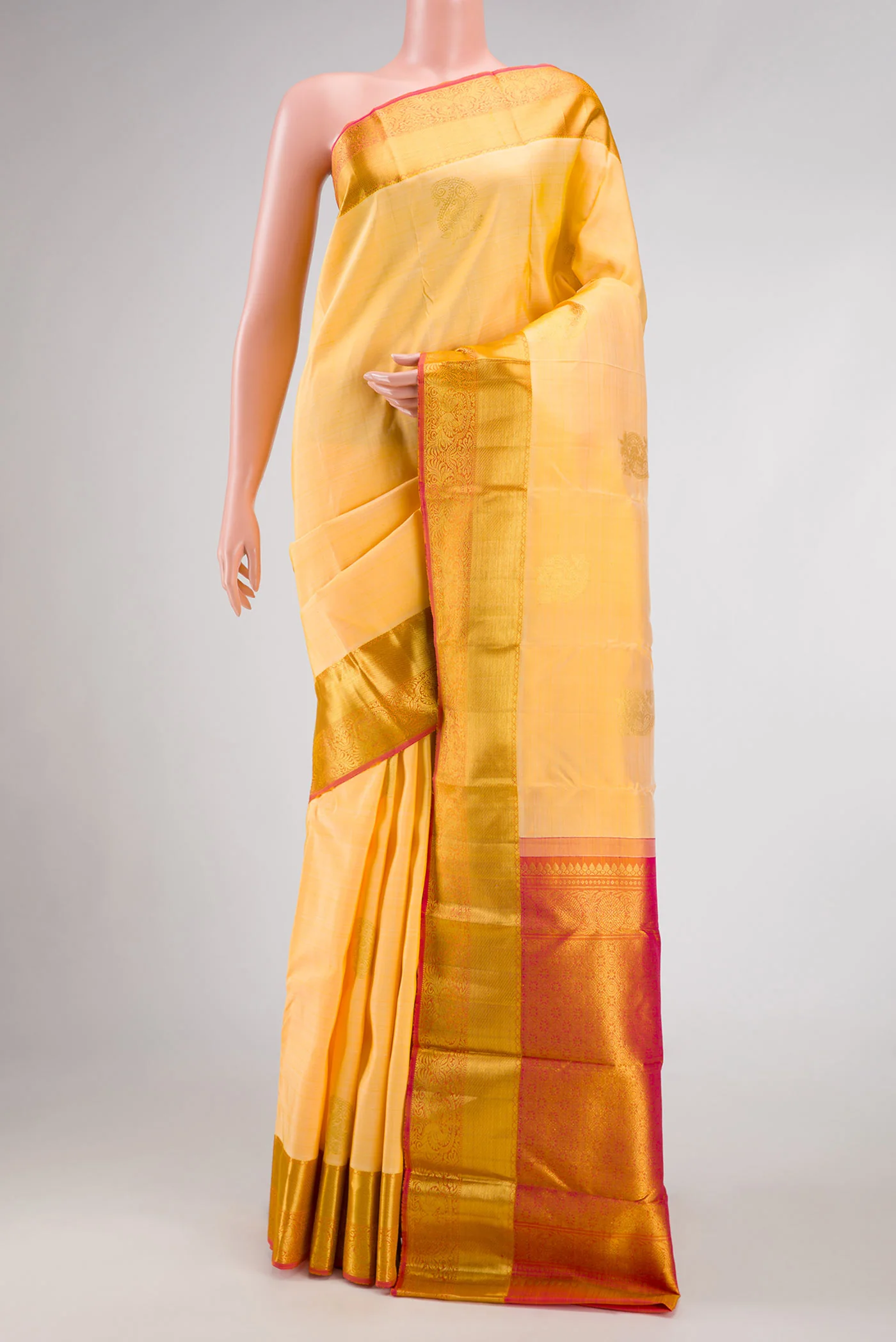 Yellow Kanjivaram Silk Saree