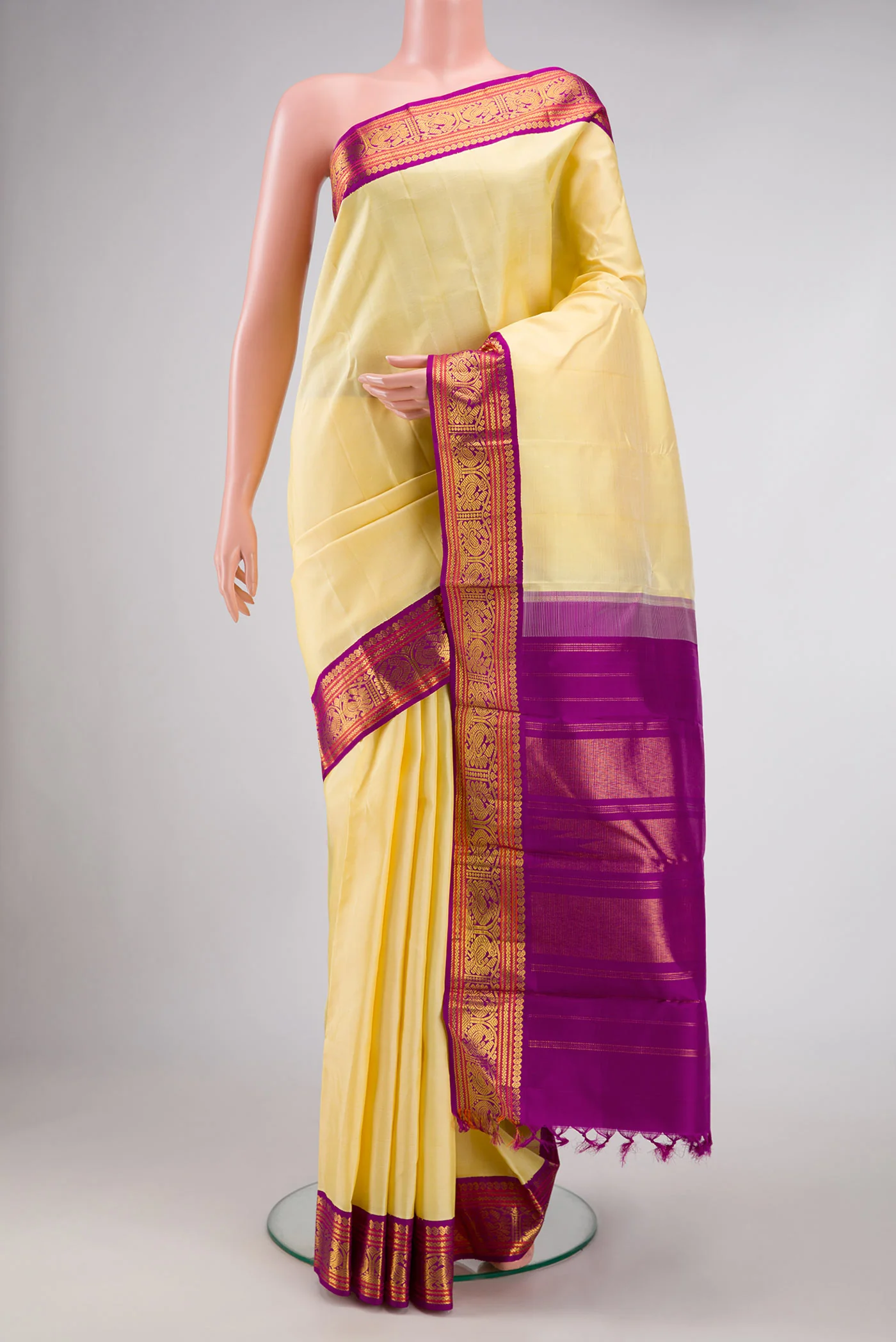 Pure Silk Pure Zari Sandal Kanjivaram Saree