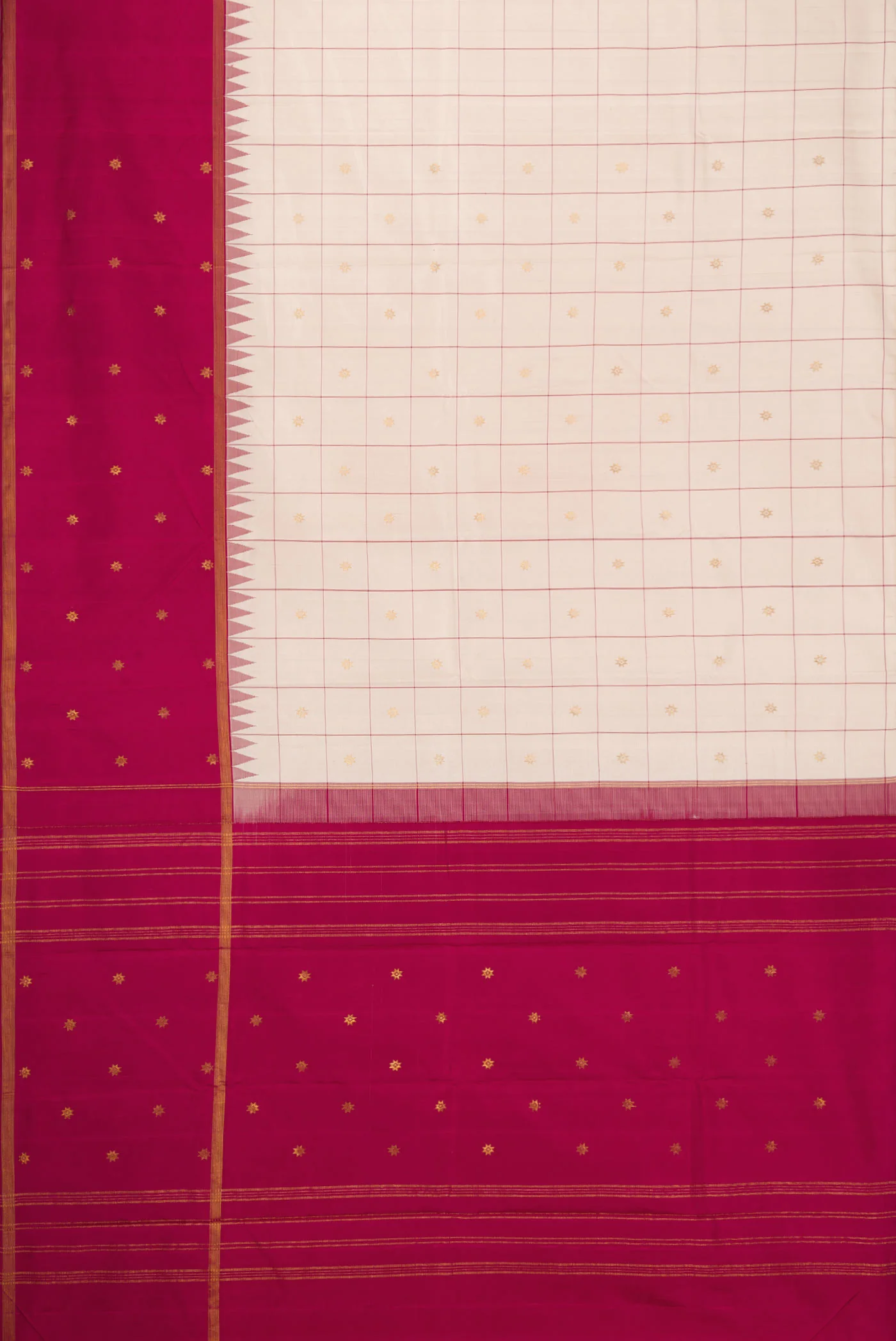 Pure Silk Pure Zari Off White Kanjivaram Saree - Image 6