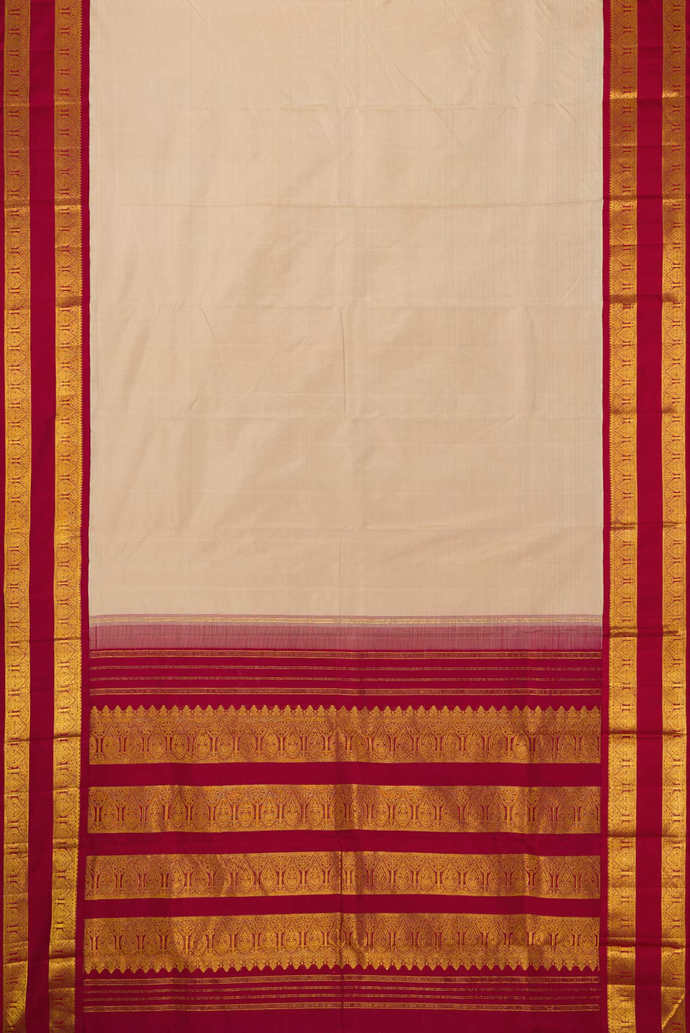 Pure Silk Pure Zari Sandal Kanjivaram Saree - Image 6