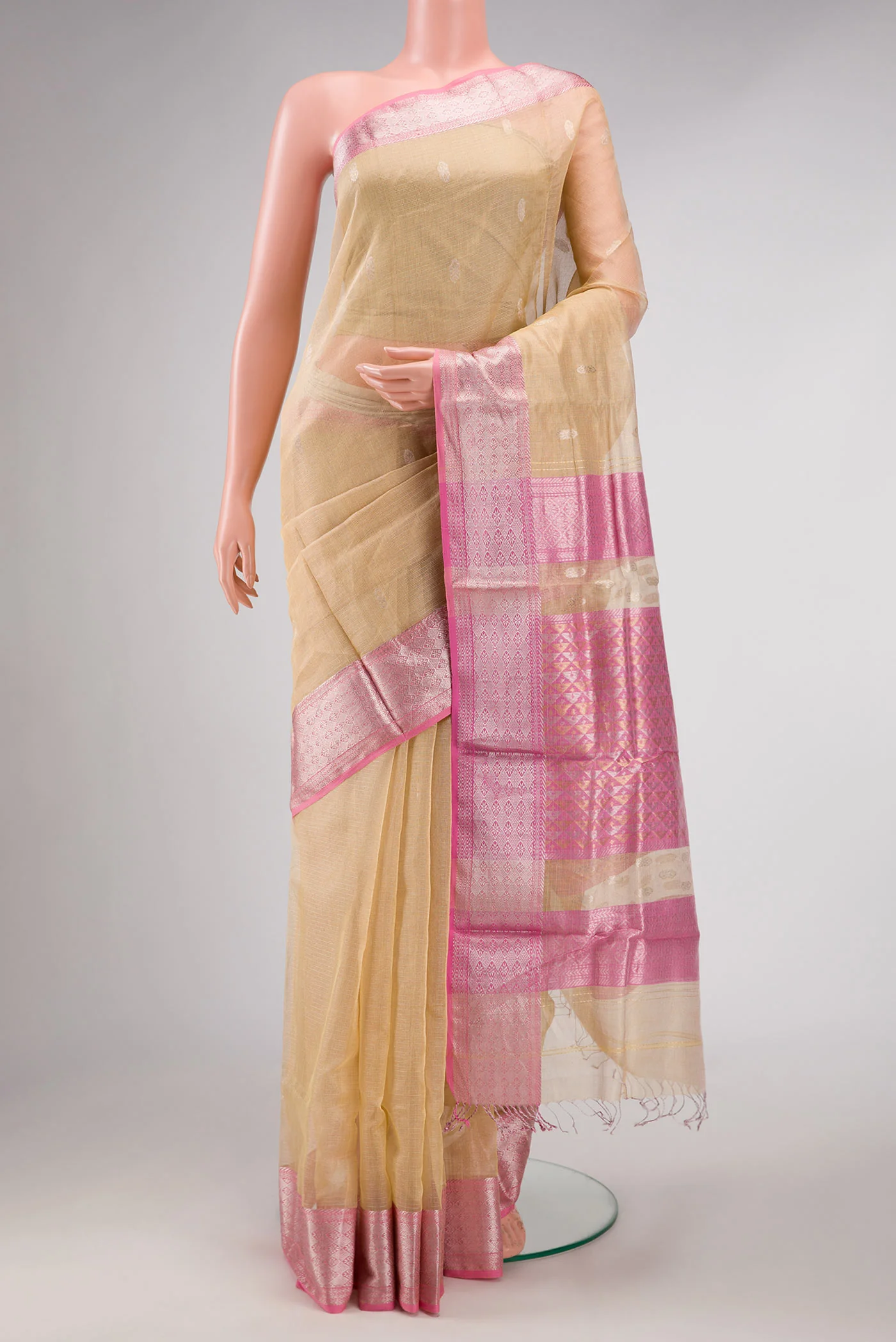 Sandal Dual Tone Kota Silk Saree