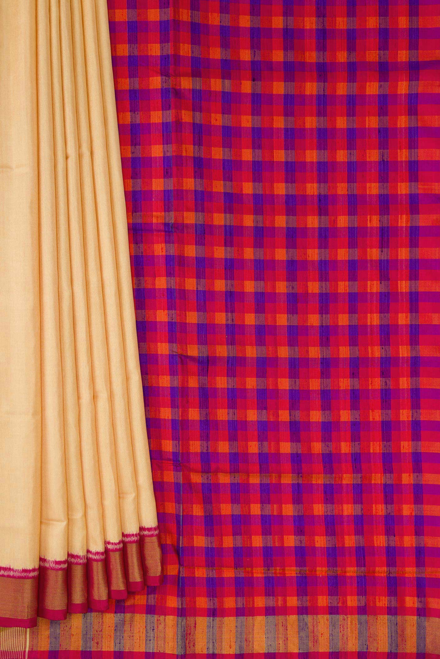 Sandal Dual Tone Rajkot Patola Silk Saree - Image 4