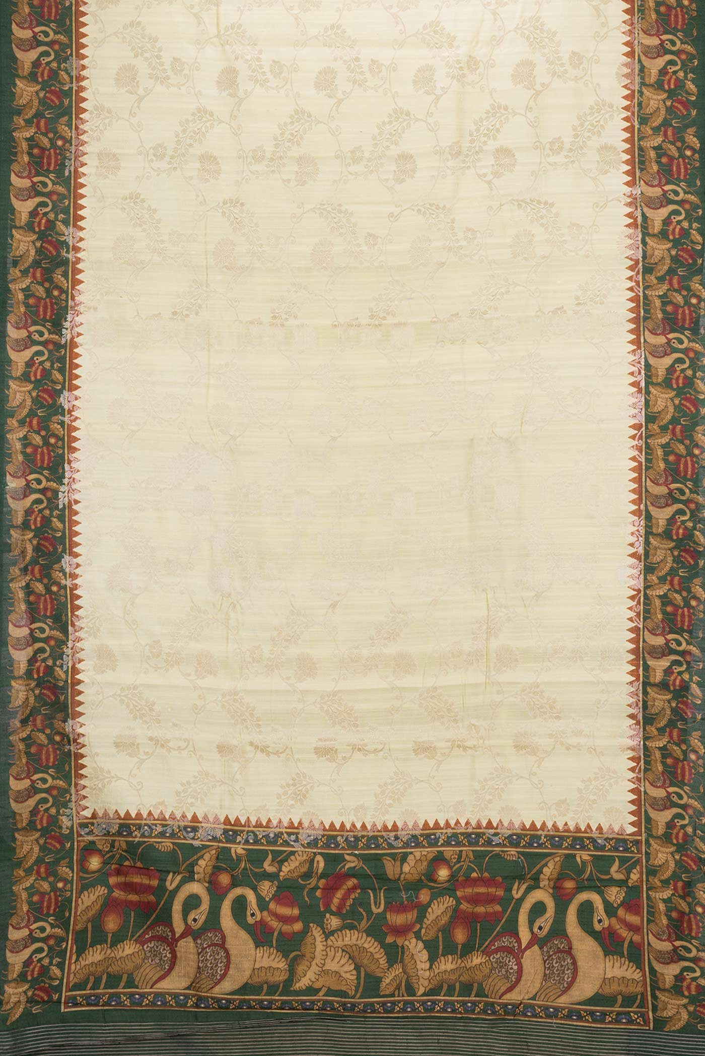 Sandal Dual Tone Raw Silk Saree - Image 4