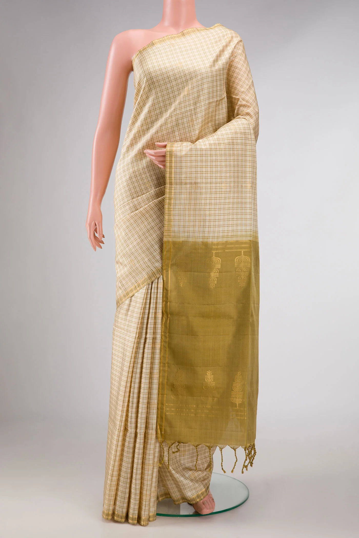 Sandal Dual Tone Soft Silk Saree