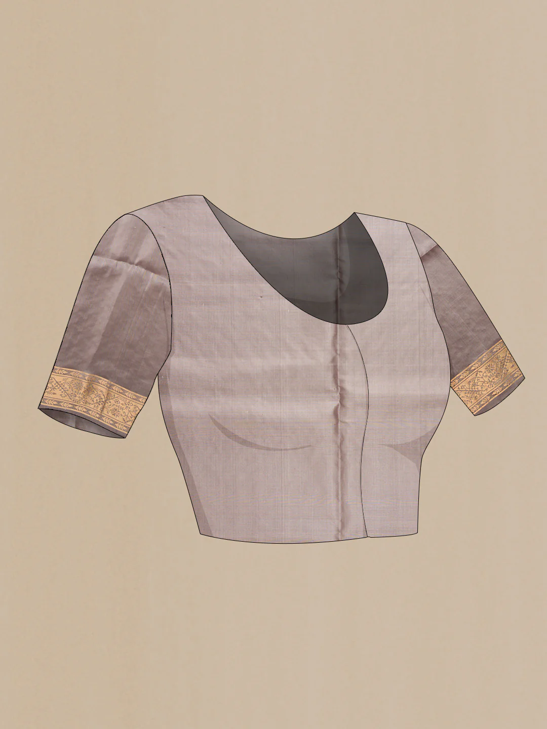 Sandal Dual Tone Soft Silk Saree - Image 5