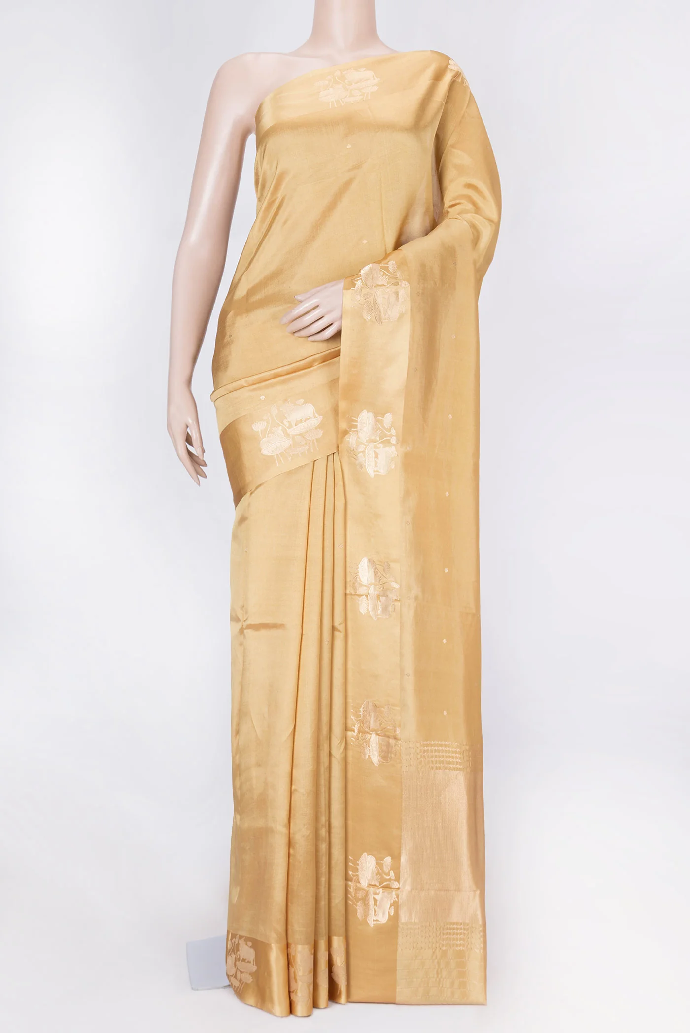 Sandal Dual Tone Tussar Silk Saree