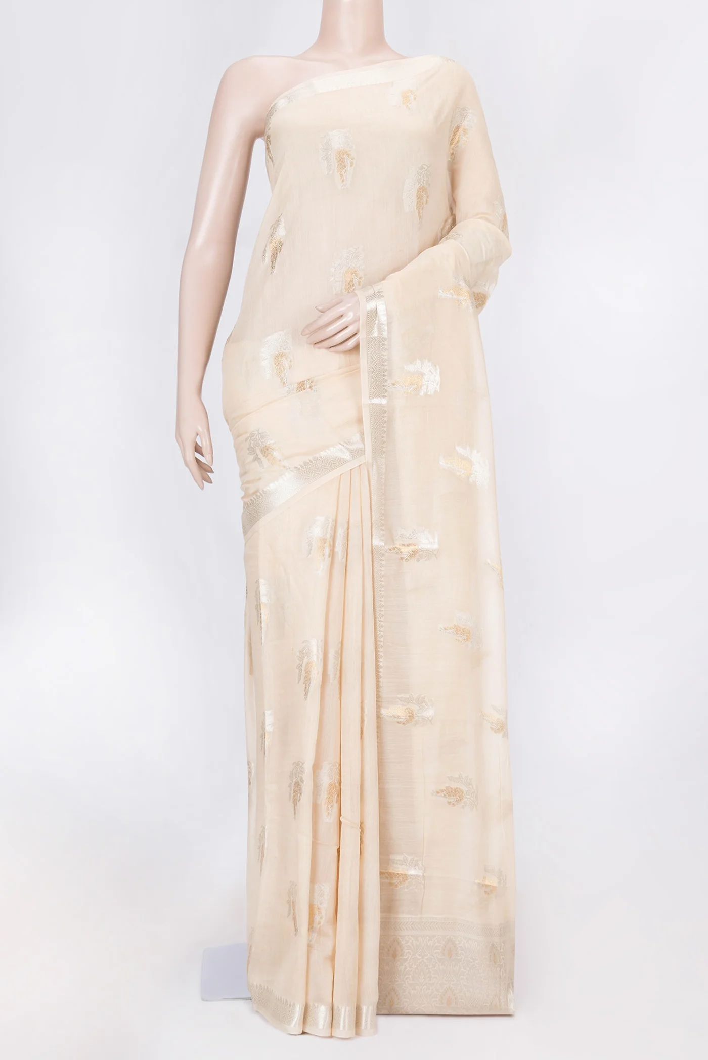 Sandal Dual Tone Tussar Silk Saree