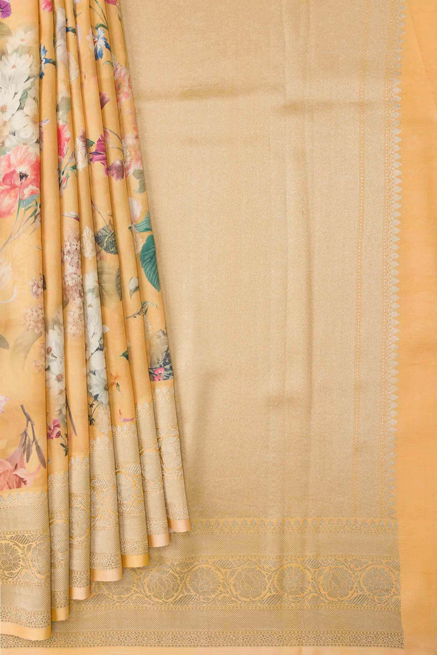 Sandal Dual Tone Tussar Silk Saree - Image 4