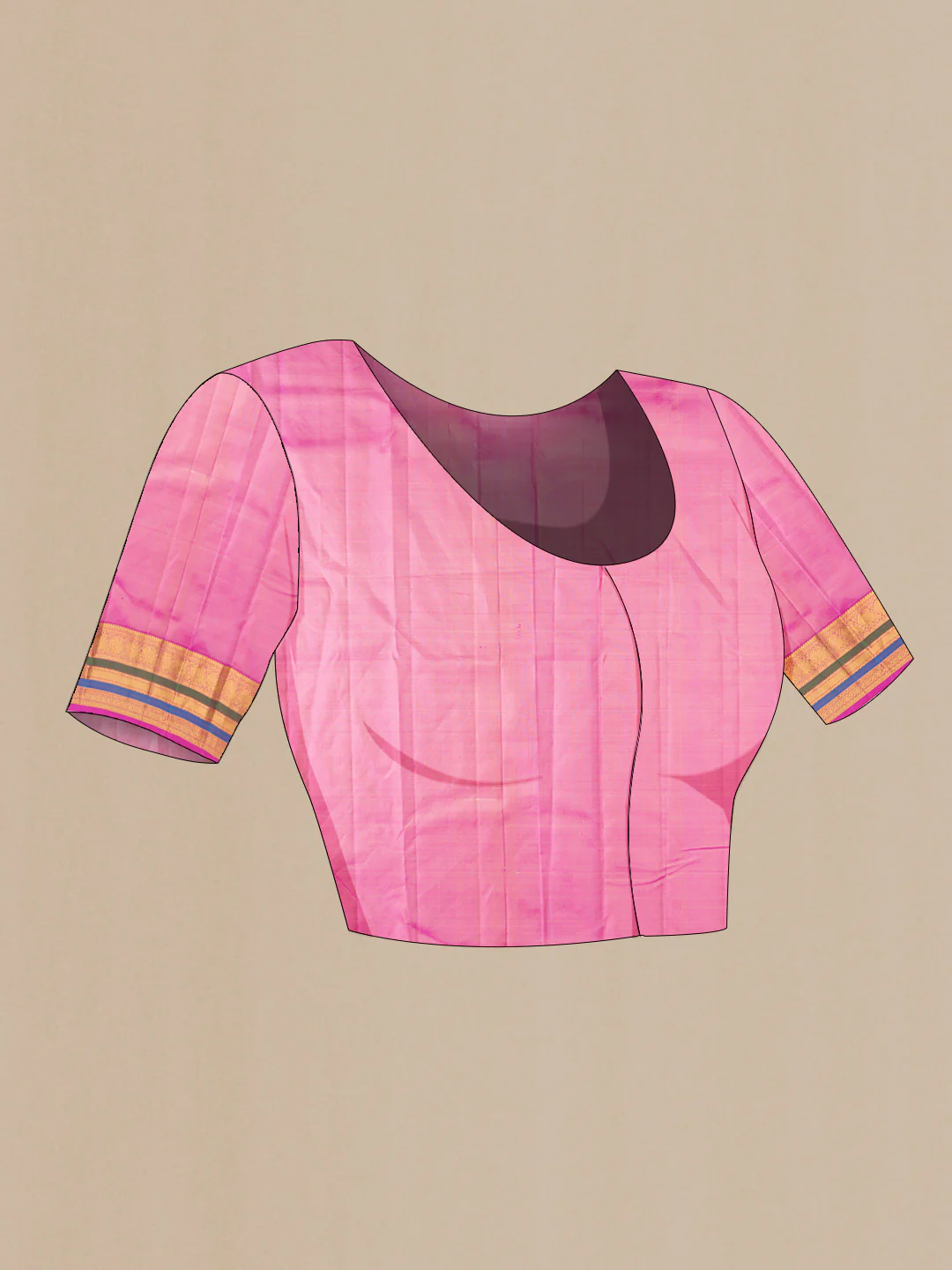 Sandal Kanchipuram Silk Saree - Image 5
