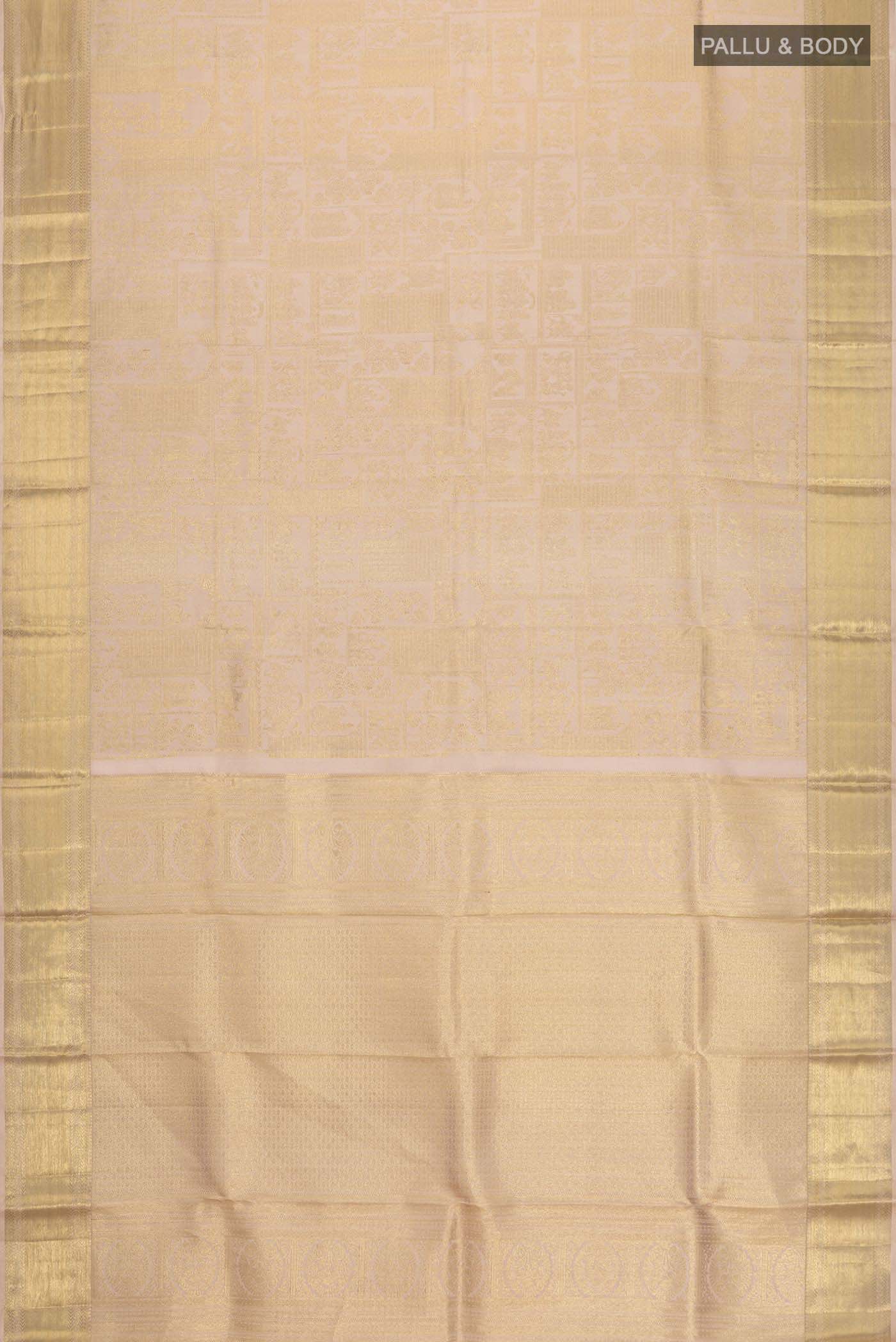 Sandal Kanjivaram Silk Saree - Image 6