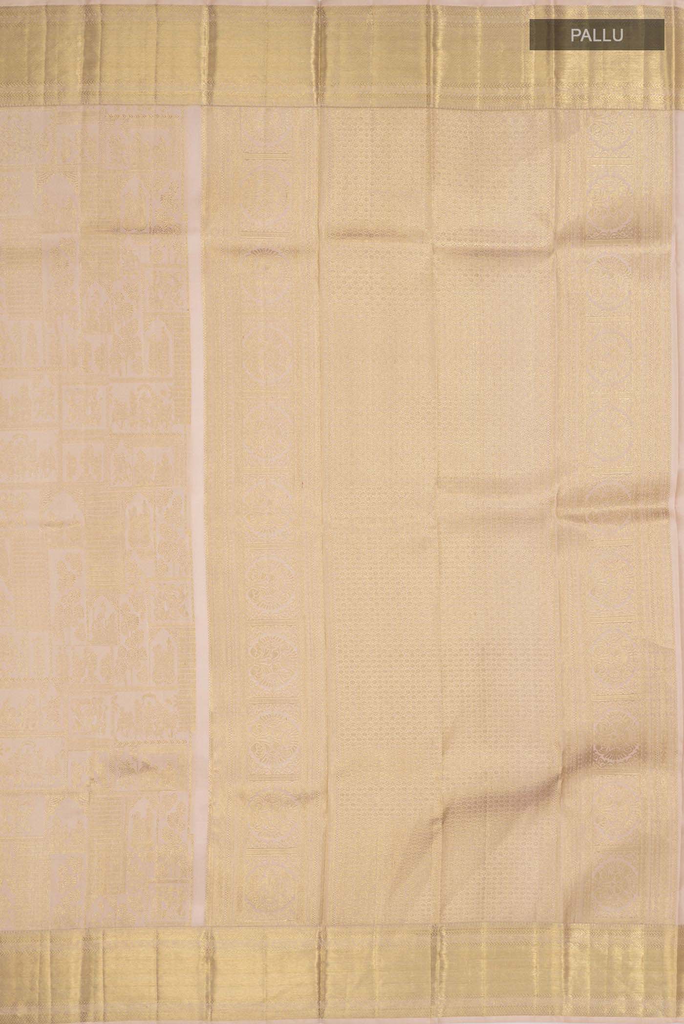 Sandal Kanjivaram Silk Saree - Image 7
